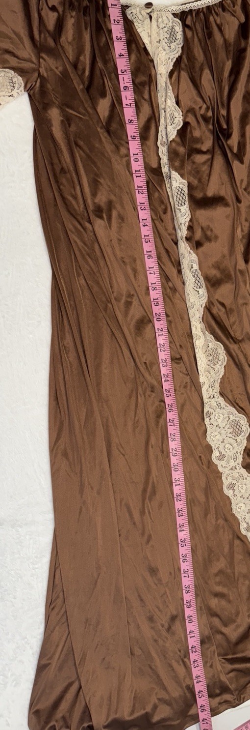 Vintage Jenelle of California Brown Long Robe Lace Size 2XL