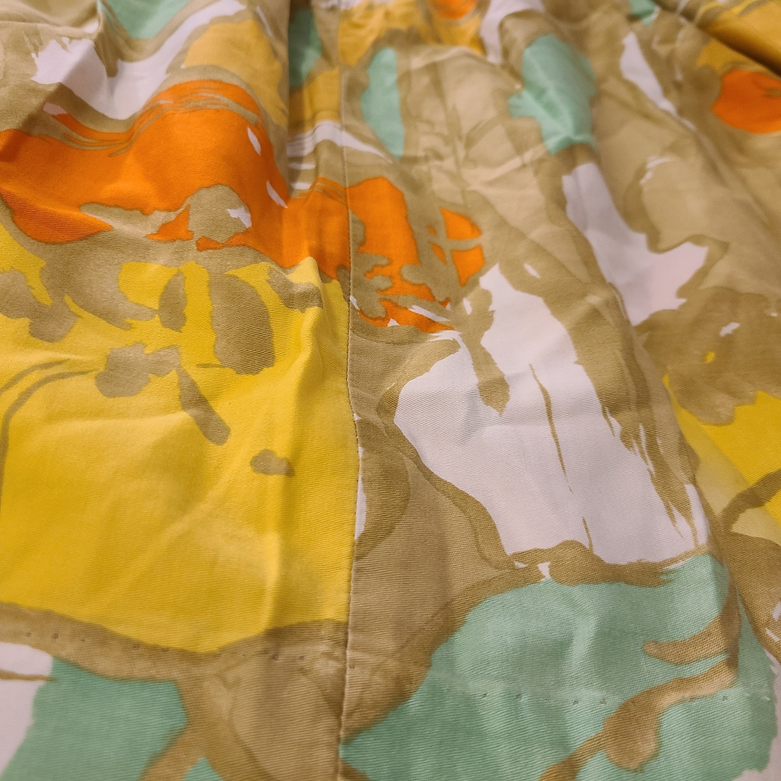 Vtg 60’s Loungecraft Original Floral Cocktail Dress XS Yellow Orange Tan Mad Men