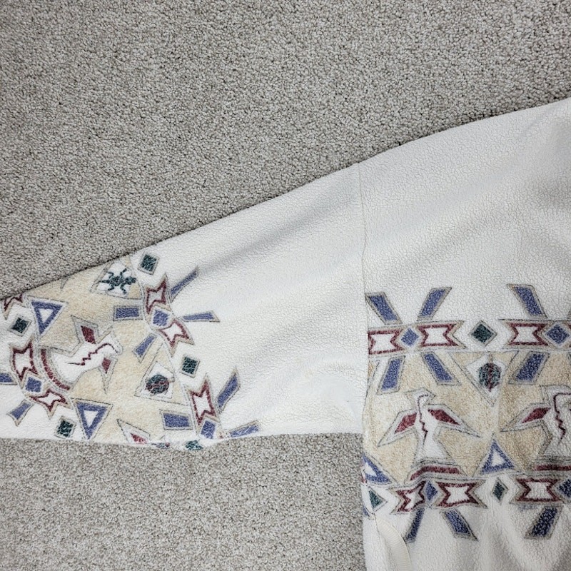 Vintage 90’s Art Unlimited Aztec Sweatshirt Womens M White Brown Phoenix Fleece