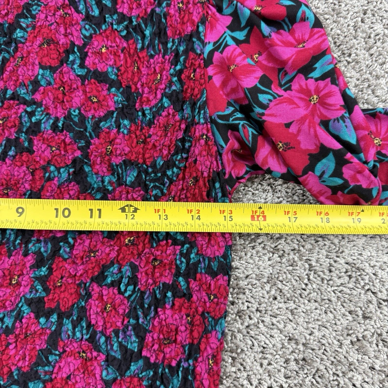 VTG Expo Dress Women’s 6 Floral Cottagecore Prairie Peasant Smocked Drop Waist