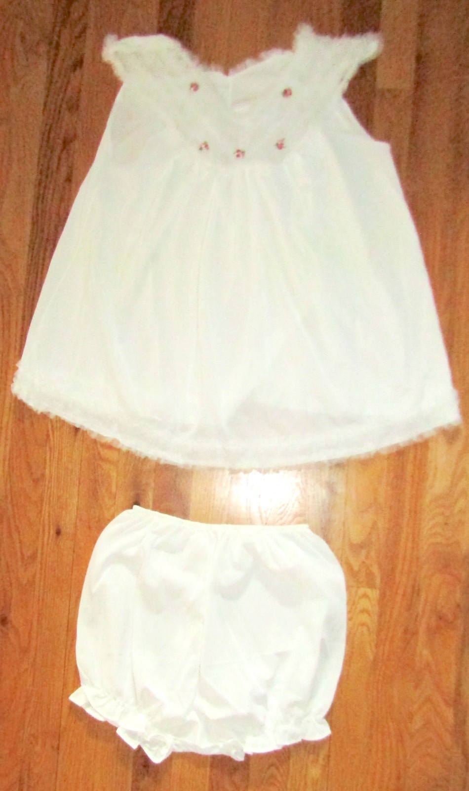 Vintage Pandora Lingerie Babydoll Nightie Granny Set M White Set Nightgown