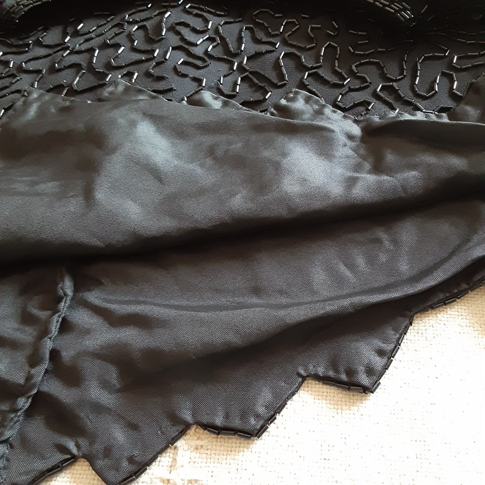 Laurence Kazar Black Beaded Formal V’ed Hem Top 1X (RUNS Small) New Vintage