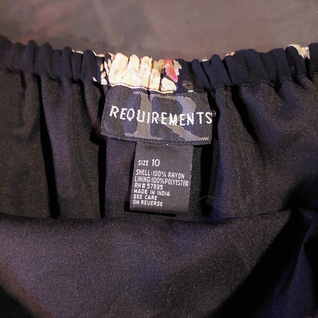 Vintage black and pink floral ruffle skirt