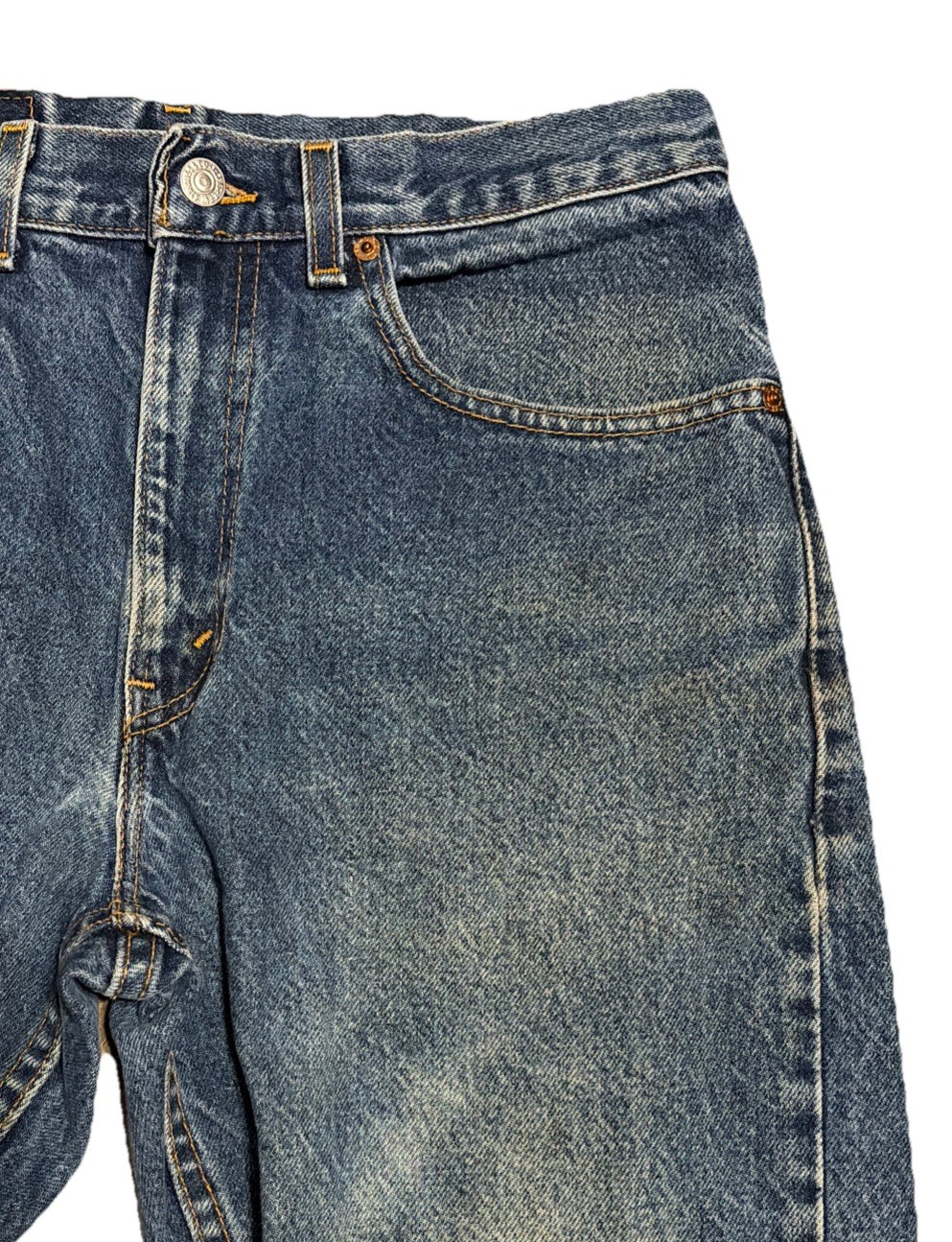 Vintage Levis 505 0216 Red Tab Blue Jeans Denim Womens 30×33 USA Made Fades 90s