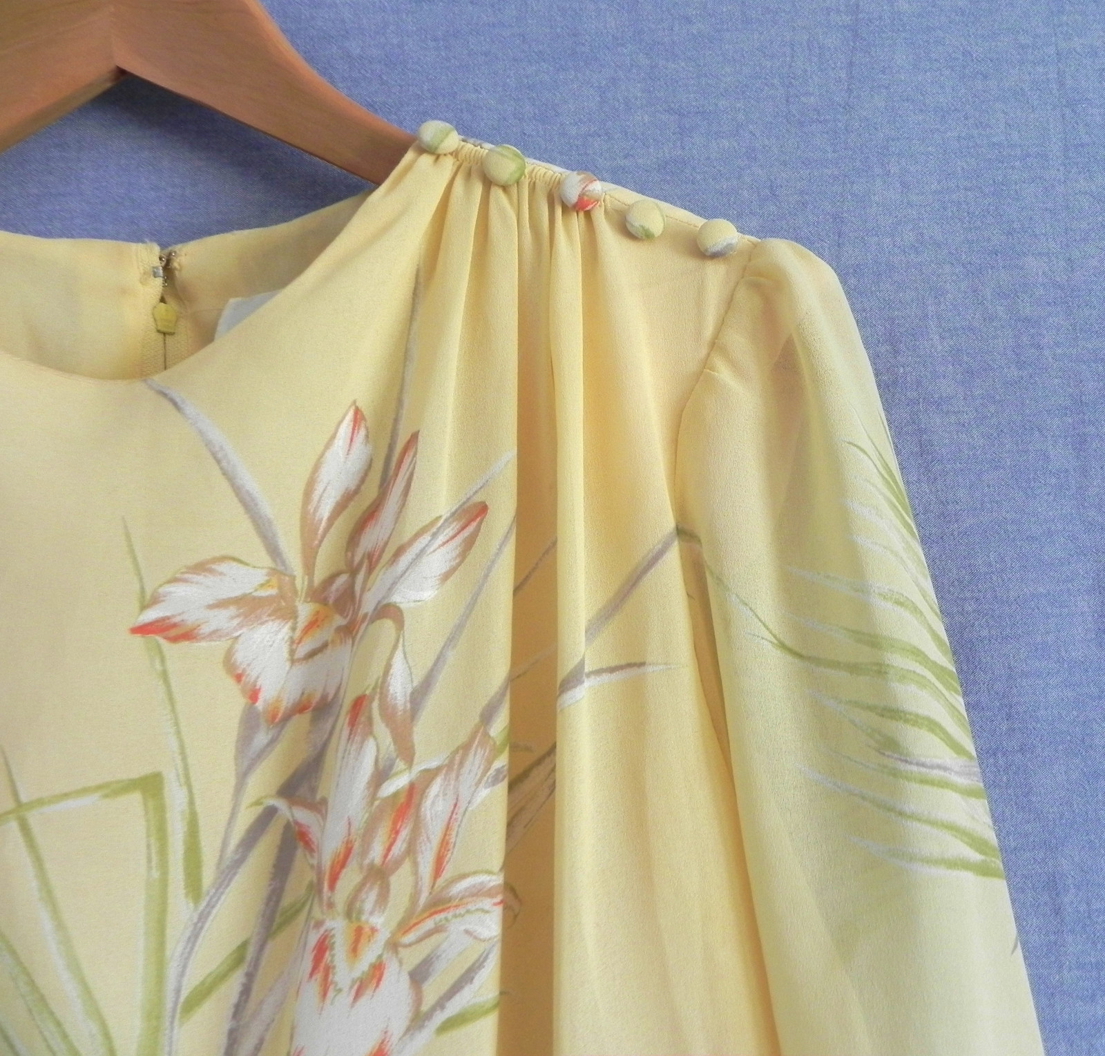 Vtg Umba for Parues Feinstein Dress Multi-Color Floral Long Sleeve Size 14(US10)