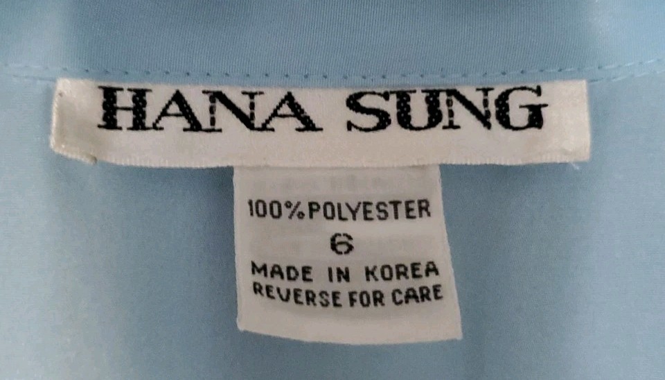 Vintage 60’s Shirt Dress Baby Blue Hana Sung Size 6 Short Sleeve Belted Pockets