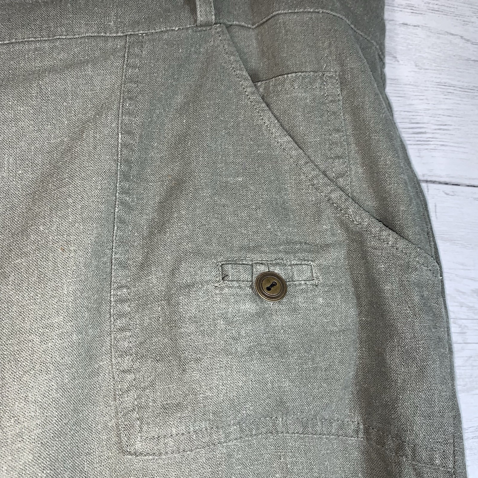 Y2K Speechless Linen Wide Leg Capri Pants Size 15 (waist 38) army Green NWT