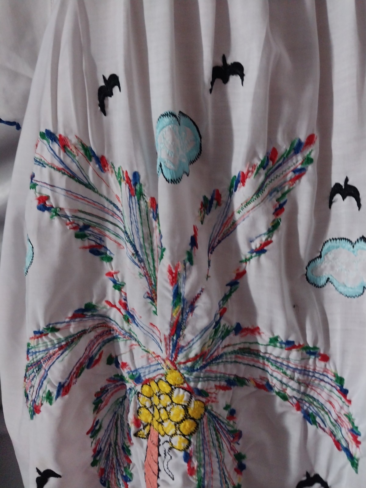 VTG COTTON CAFTAN OXCAN DRESS BEACH HIPPY SPA LOUNGE UNIQUE 50