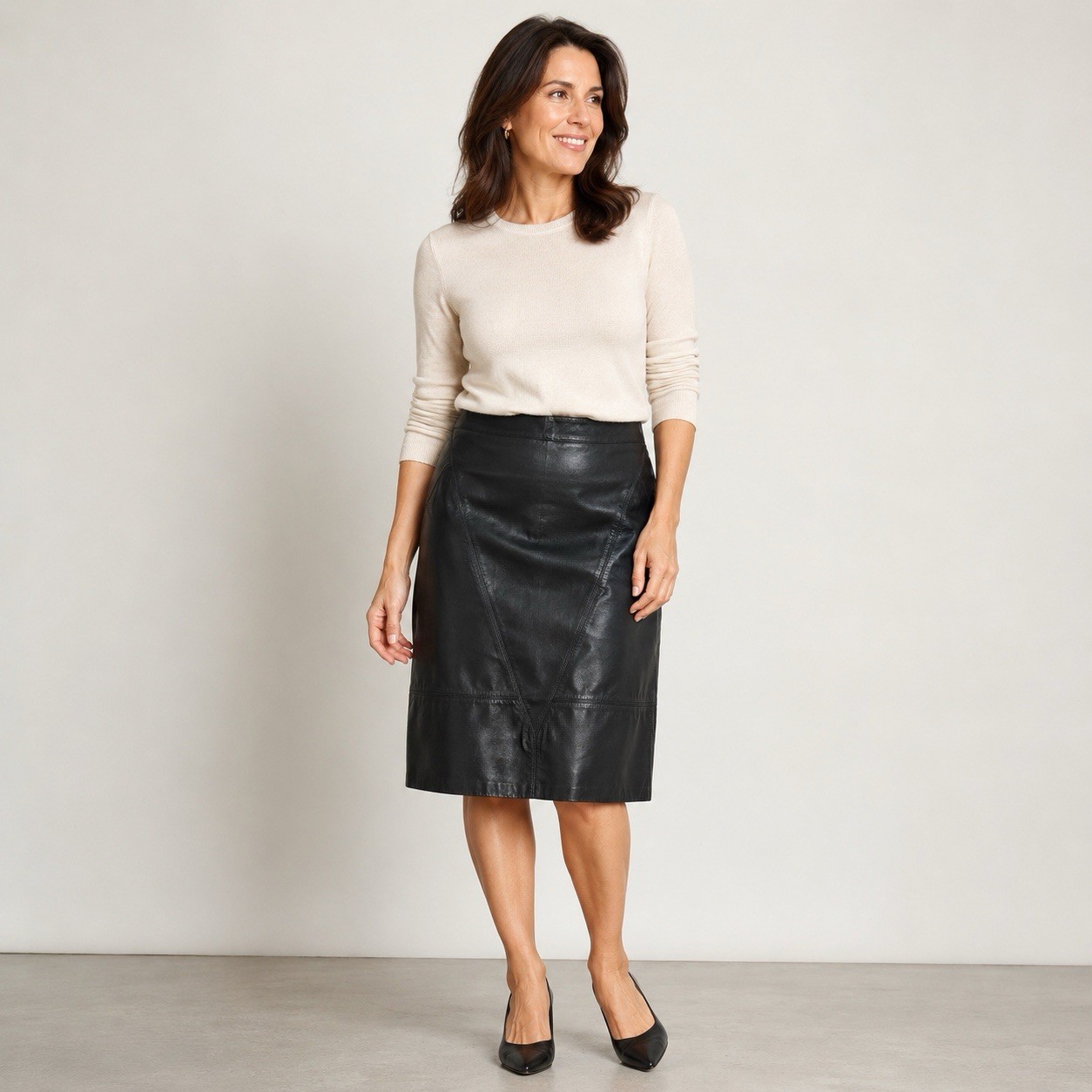 Vintage G-III Leather Fashions Women’s 9/10 Black Genuine Leather Pencil Skirt