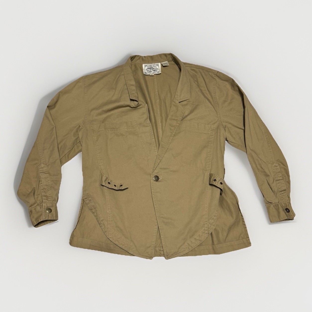 Victoria Falls Trading Co Khaki Safari Jacket Size 6 Cotton Vintage