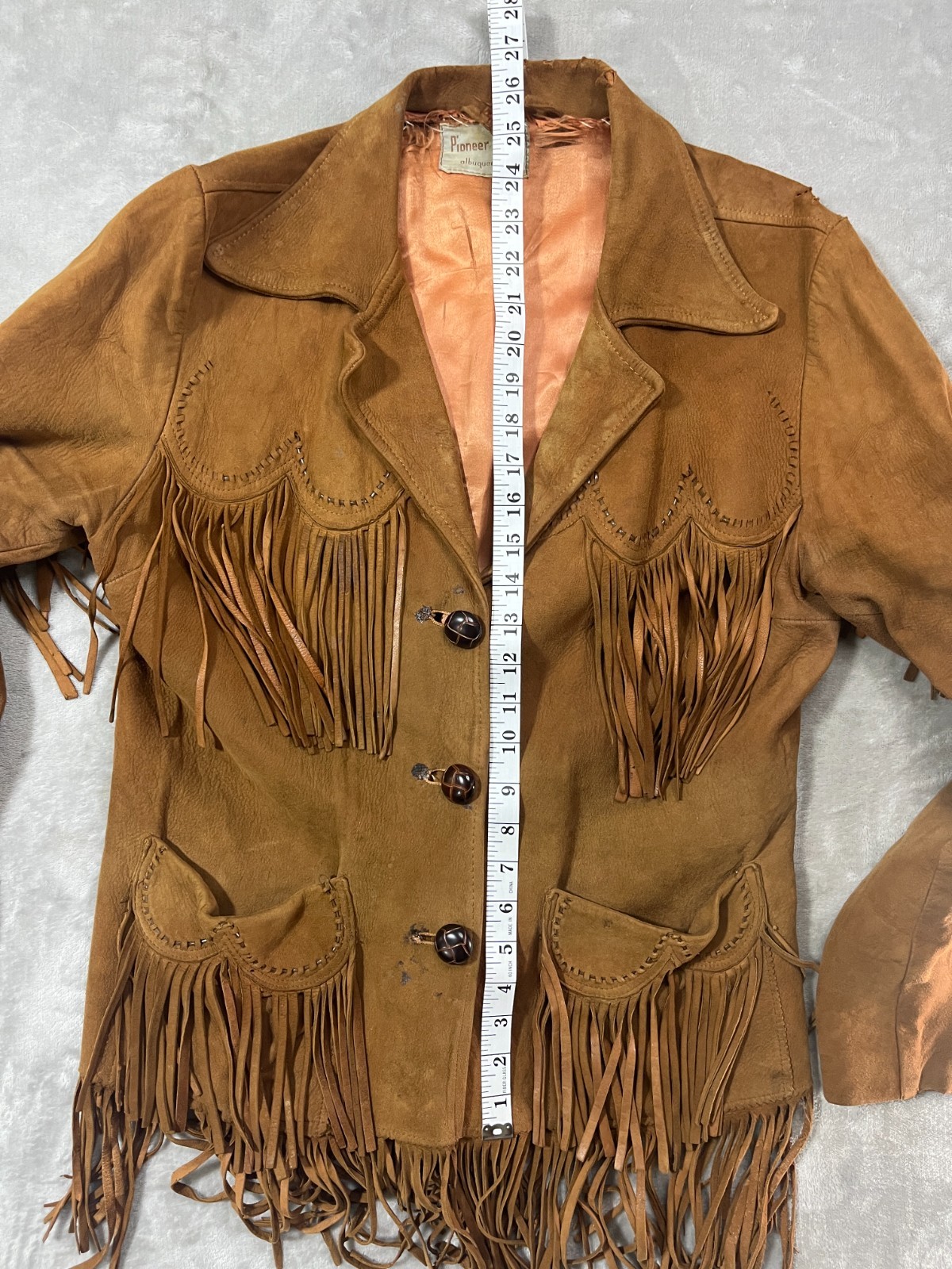 Vintage Pioneer Wear – Albuquerque – Leather Fringes Jacket Coat – Adult Medium