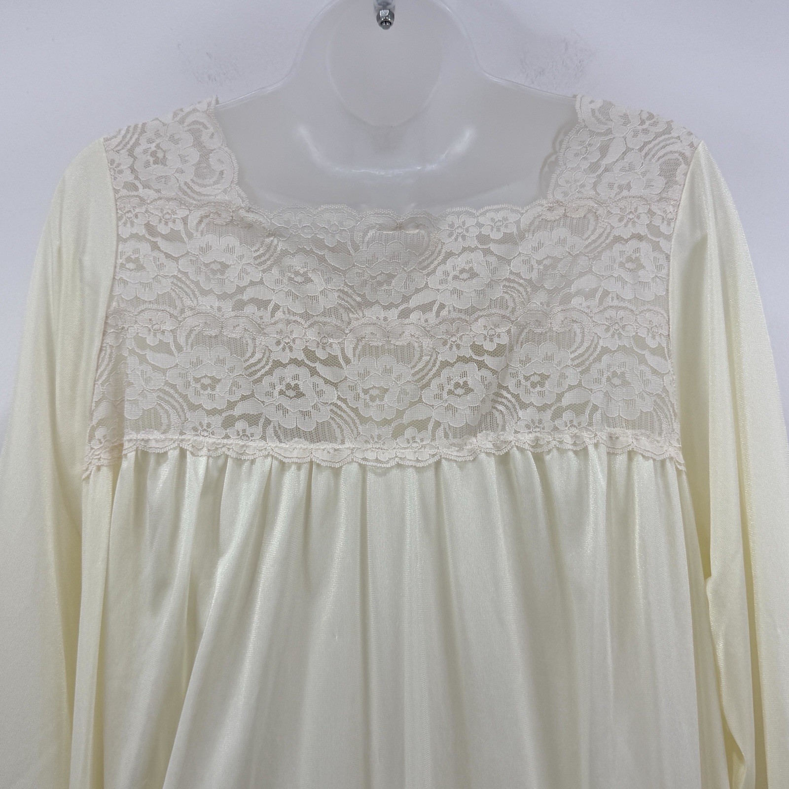 VTG Jill Andrea Nightgown M Cottagecore Prairie Lace Modest Bridal Victorian