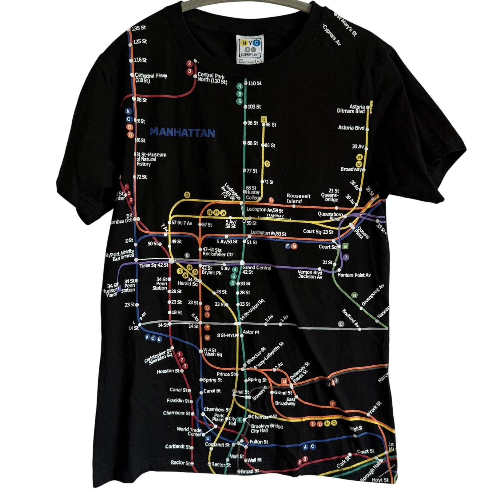 Vintage Y2K NYC Subway Train All Over Graphic TShirt medium travel New York City