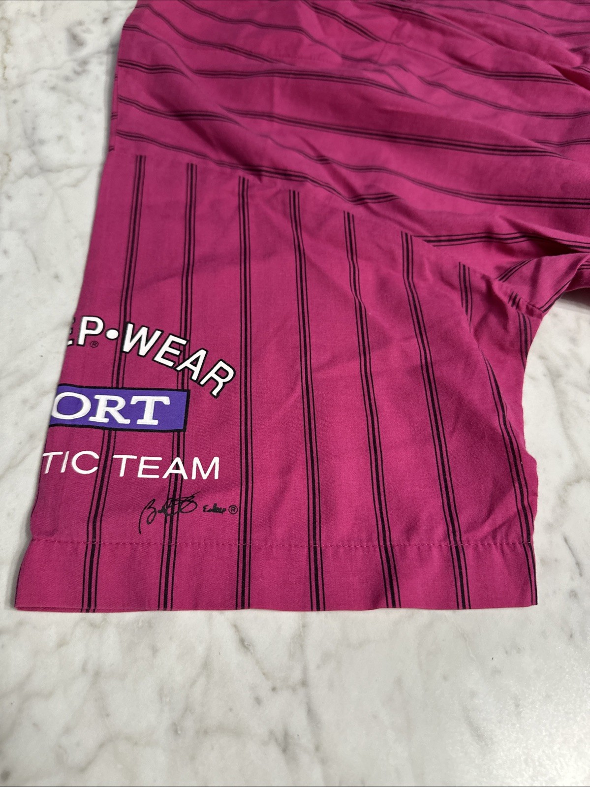 ESLEEP Boxer Pajamas VINTAGE 90s Baseball 12” = +45 Great Condition Large Pink