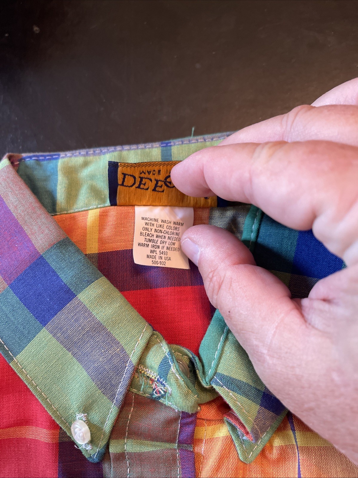 Vintage NOS Juniors Dee Cee Color Block Button Down Shirt 9/10 Flair Hem