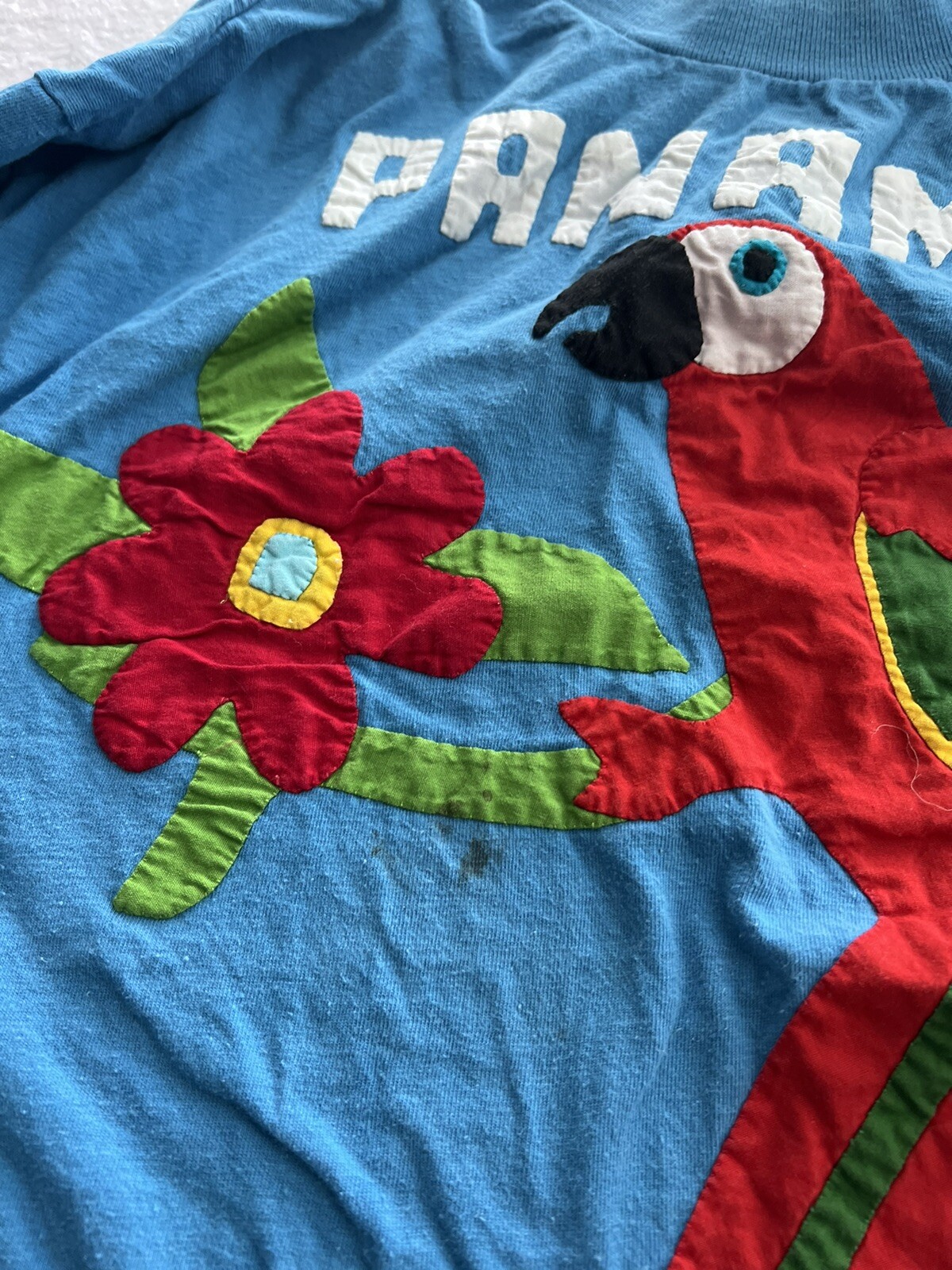 Vibrant, Authentic, Vintage Panama Parrot And Floral Shirt (fits L)