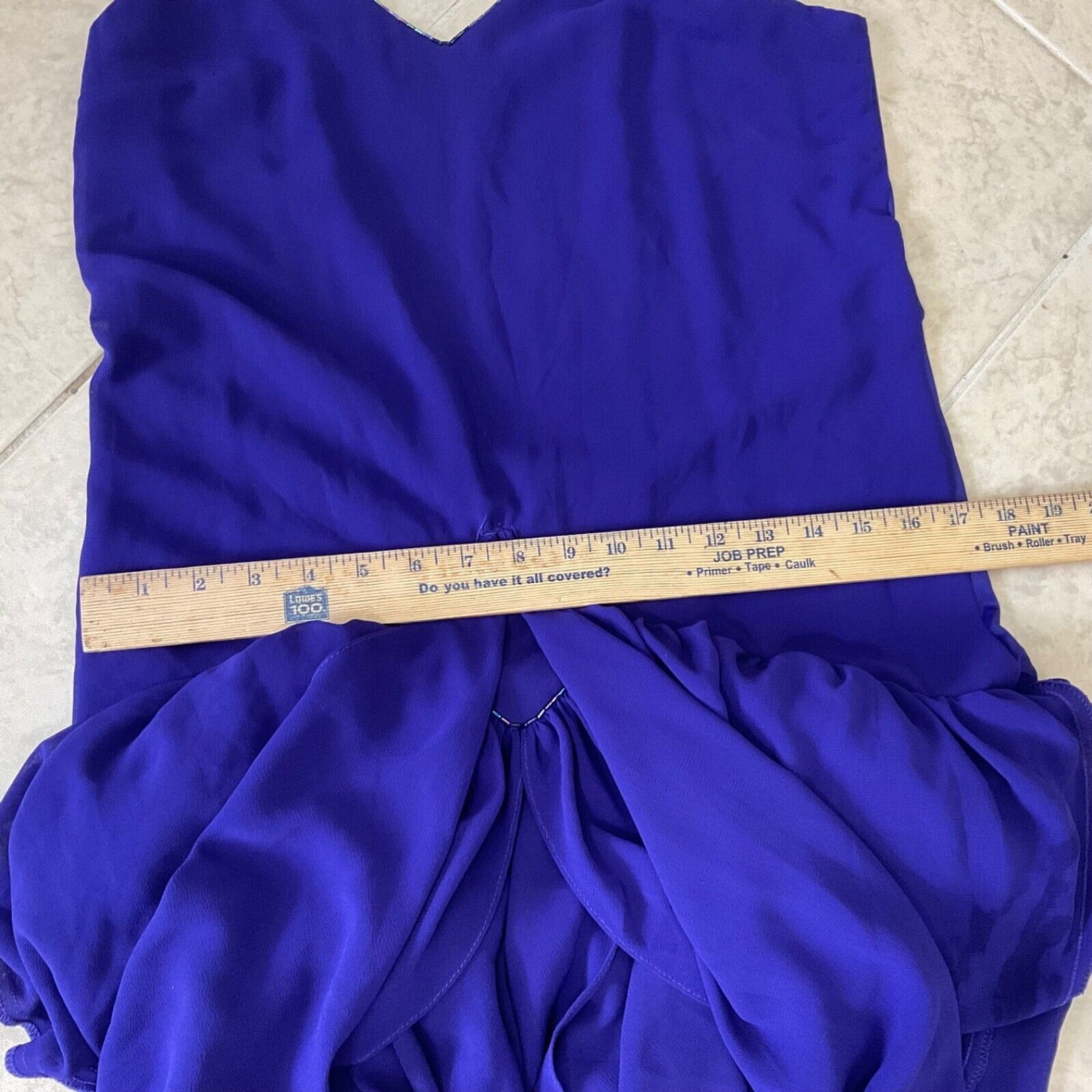 Casadei 1980s Double Layered Formal Dress M/L Purple beaded shoulders Art Deco