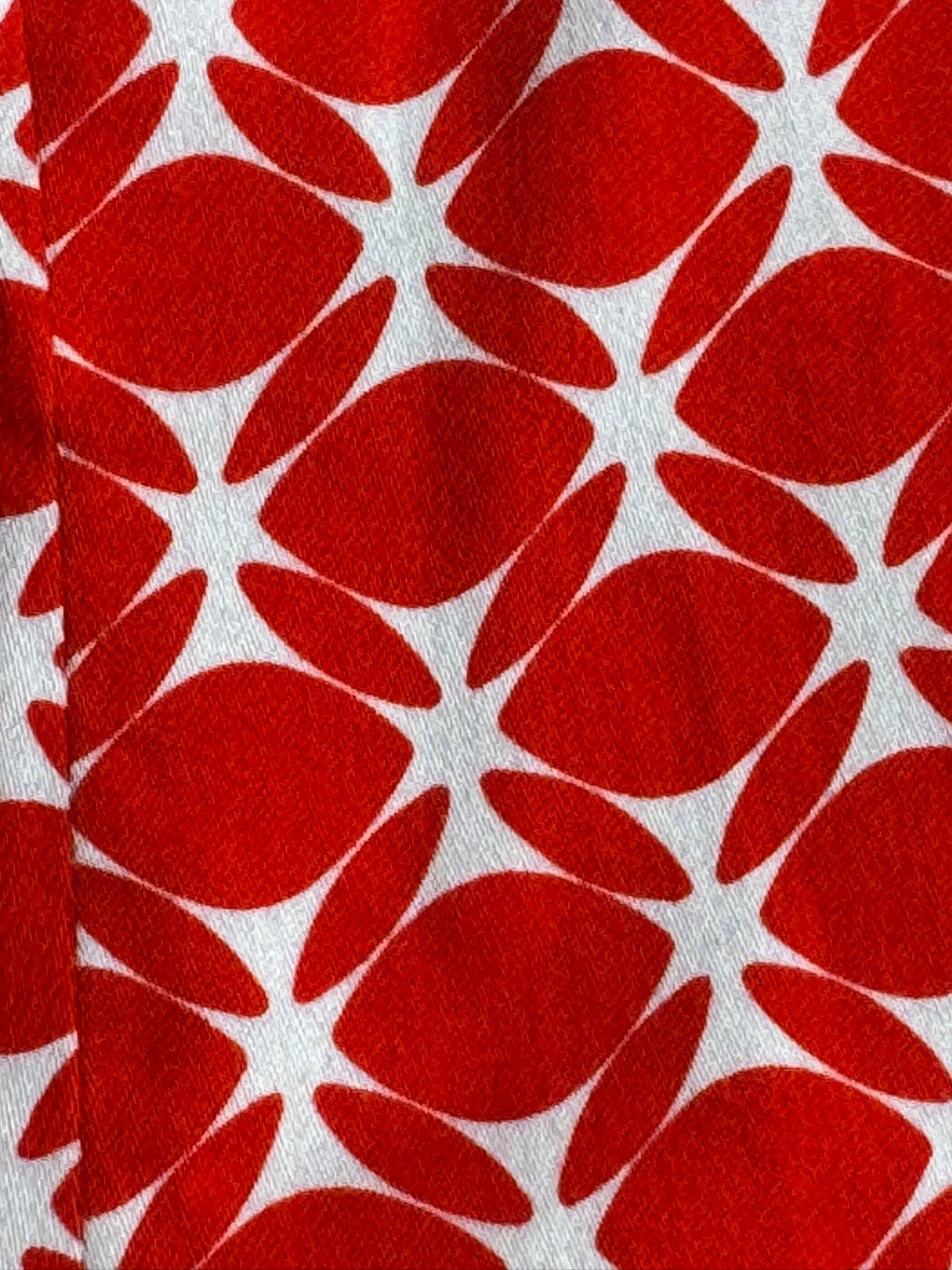 Vintage 60s Twiggy Dress Red White Graphic Pattern A Line Retro Sundress 38-42