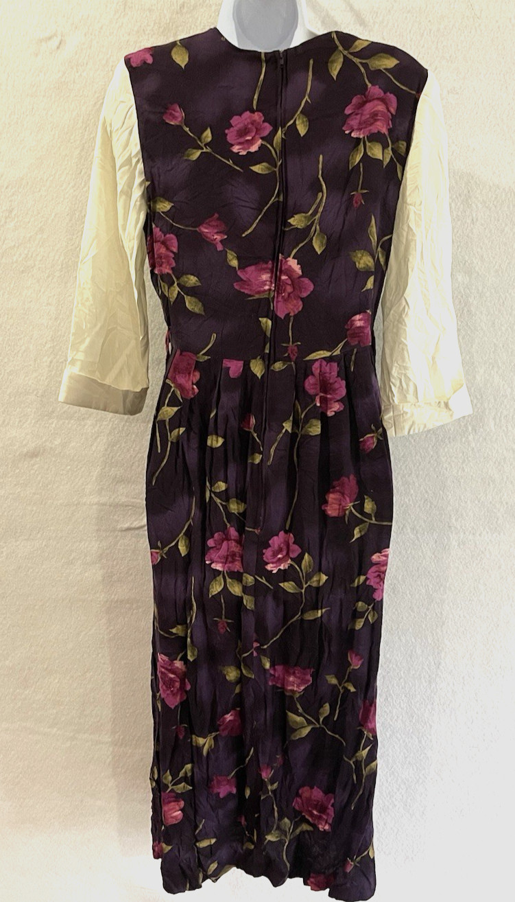 Vintage 90’s floral cottagecore grannycore teachercore 3 piece dress 6P Purple
