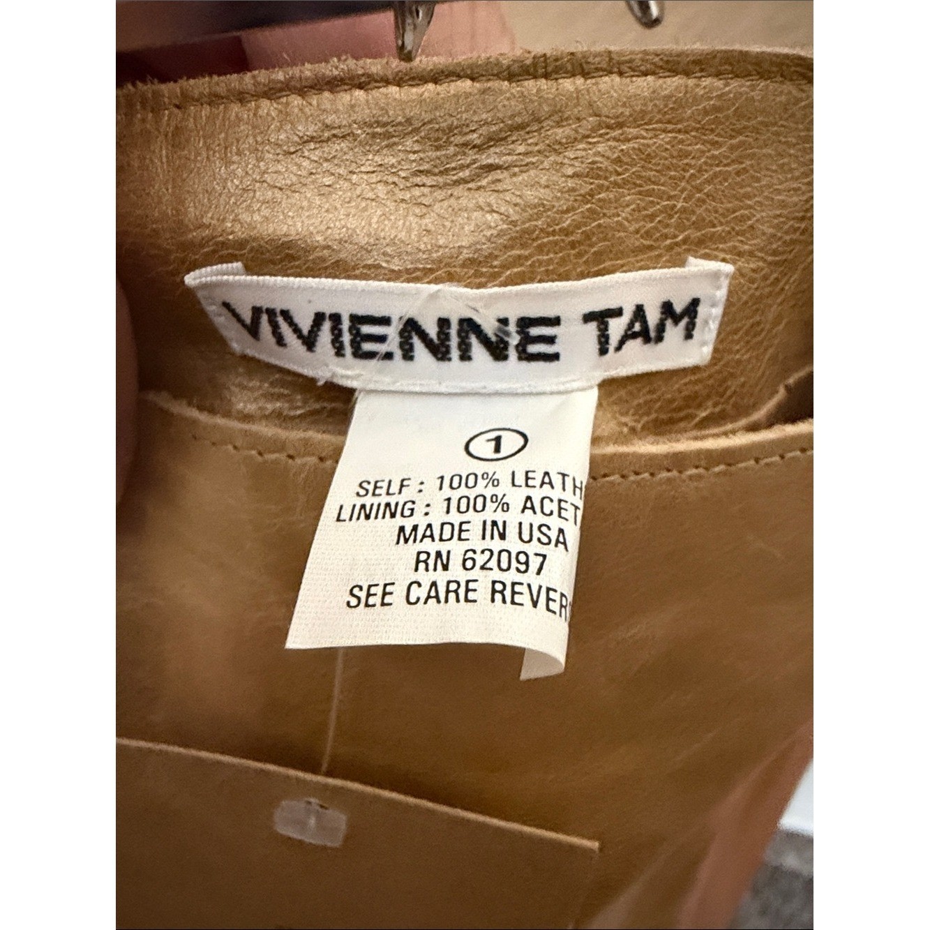 Vivienne Tam Fall 2000 gold leather skirt Size 1 Size Small NWT