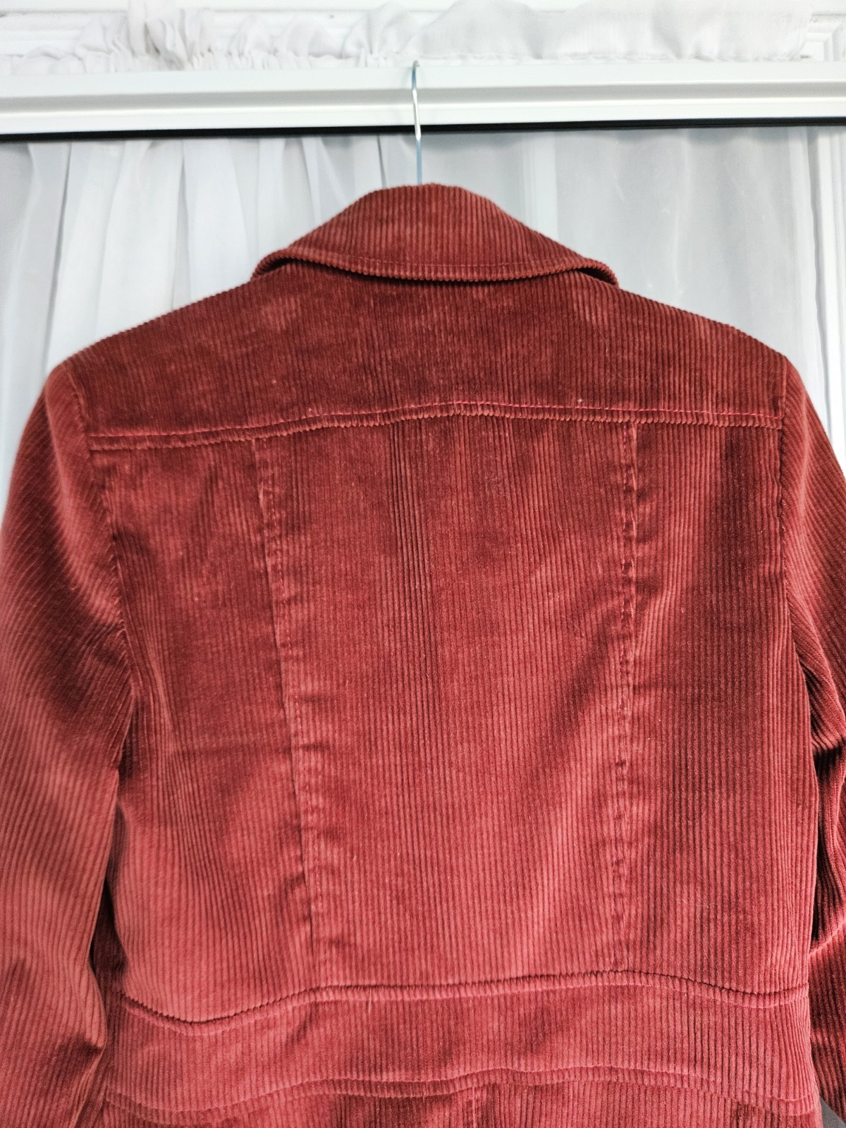 Vintage Burgundy Red Corduroy Jacket Blazer Two Button Front Dark Academia S-M