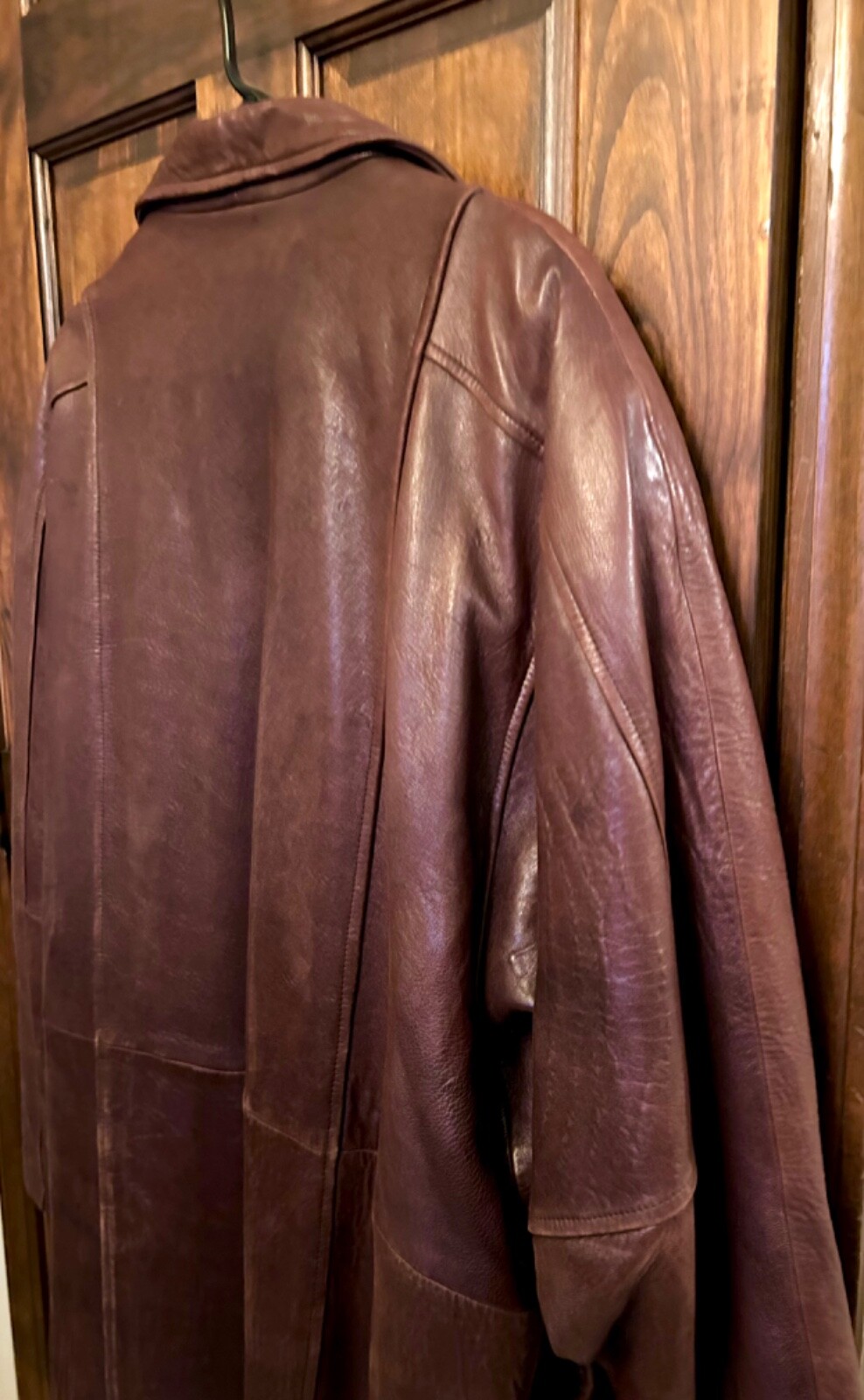Women’s Long Brown Leather Midi Coat Vincent’s of Indiana Sz L