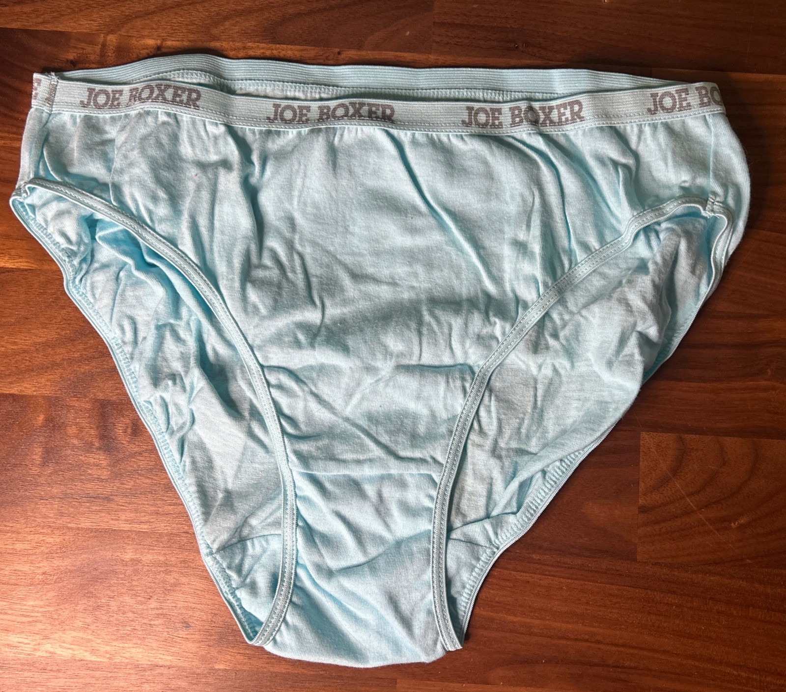 Vintage Joe Boxer Bikini Panties 100% Cotton Baby Blue Size 7 Logo Band Kmart