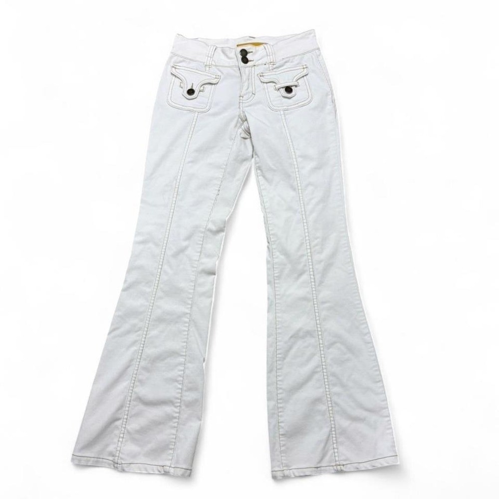 VTG White low rise flare corduroy pantsTwill Twenty Two front pocket Size 26
