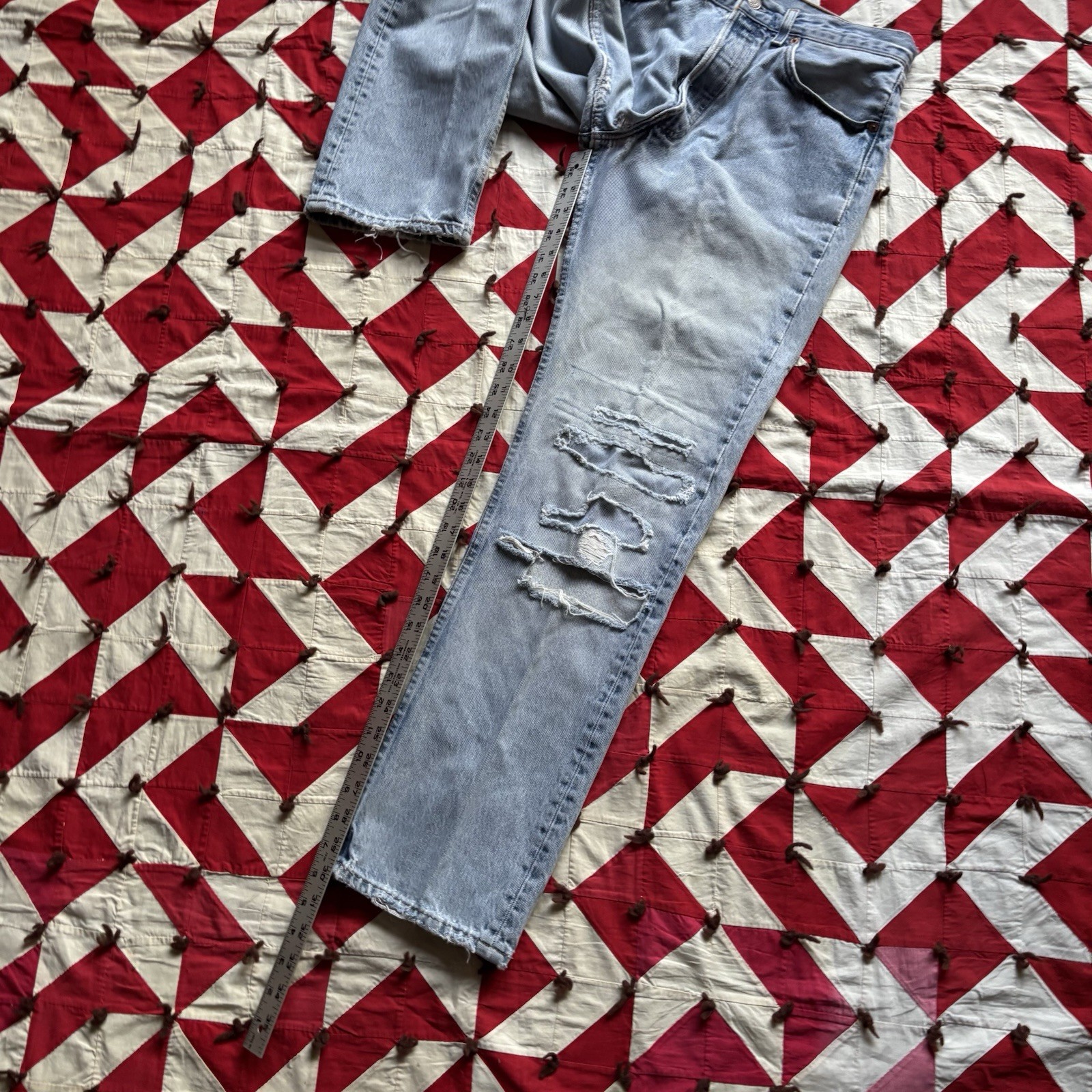 Vintage Levi’s 501 Women’s Denim Distressed As Is Worn Flaws 90s