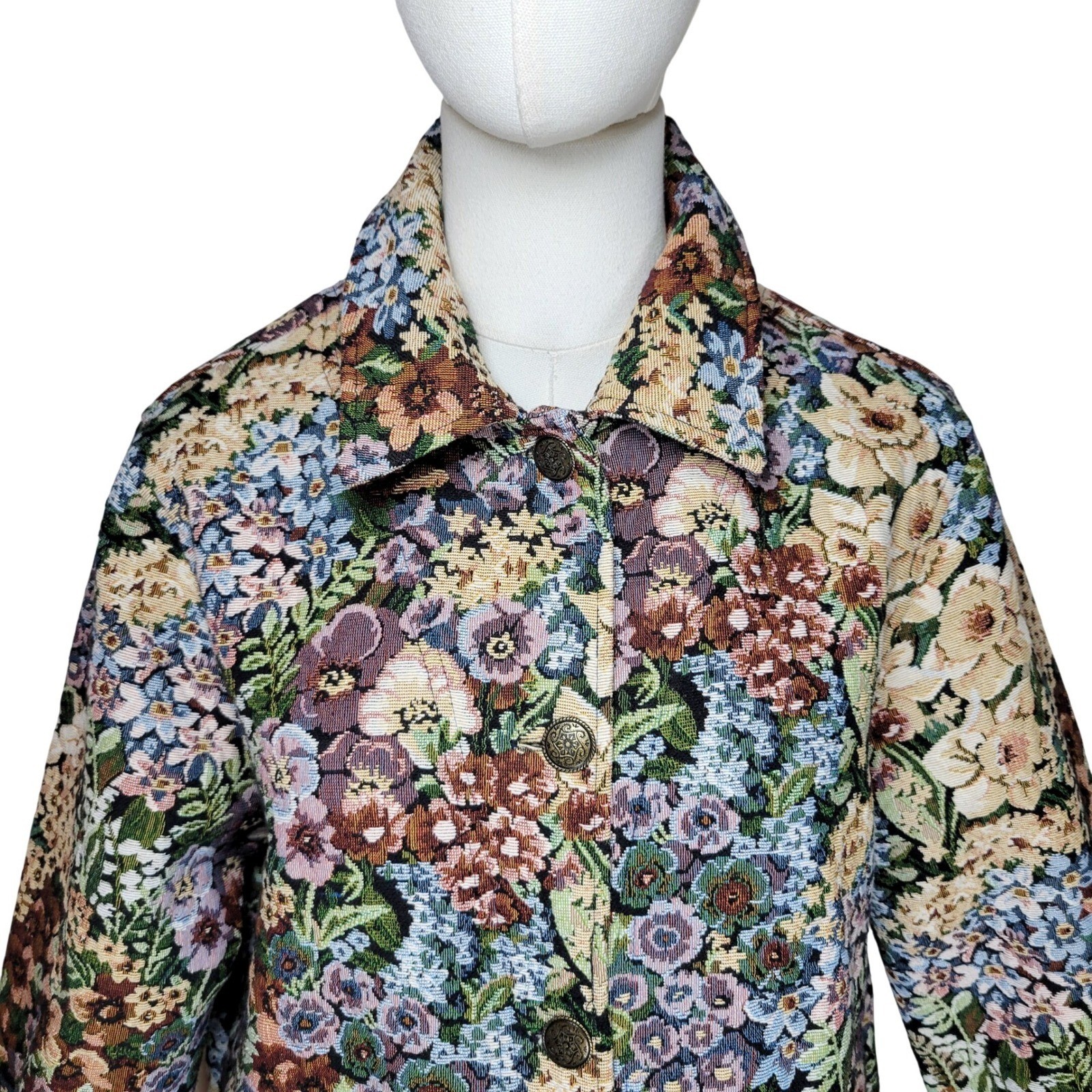 Draper & Damon’s Vintage Floral Tapestry Jacket M Cottagecore Academia Romantic