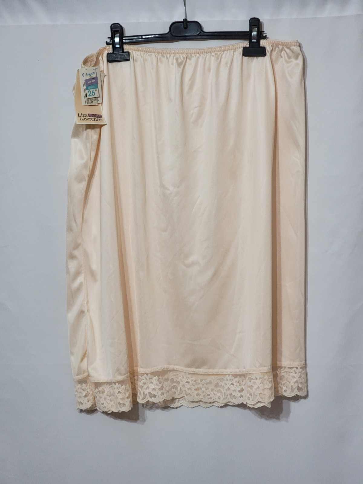 Vintage NWT Liza Lawrence Nylon & Lace Half Slip Skirt Size 3X 26-28 Peach