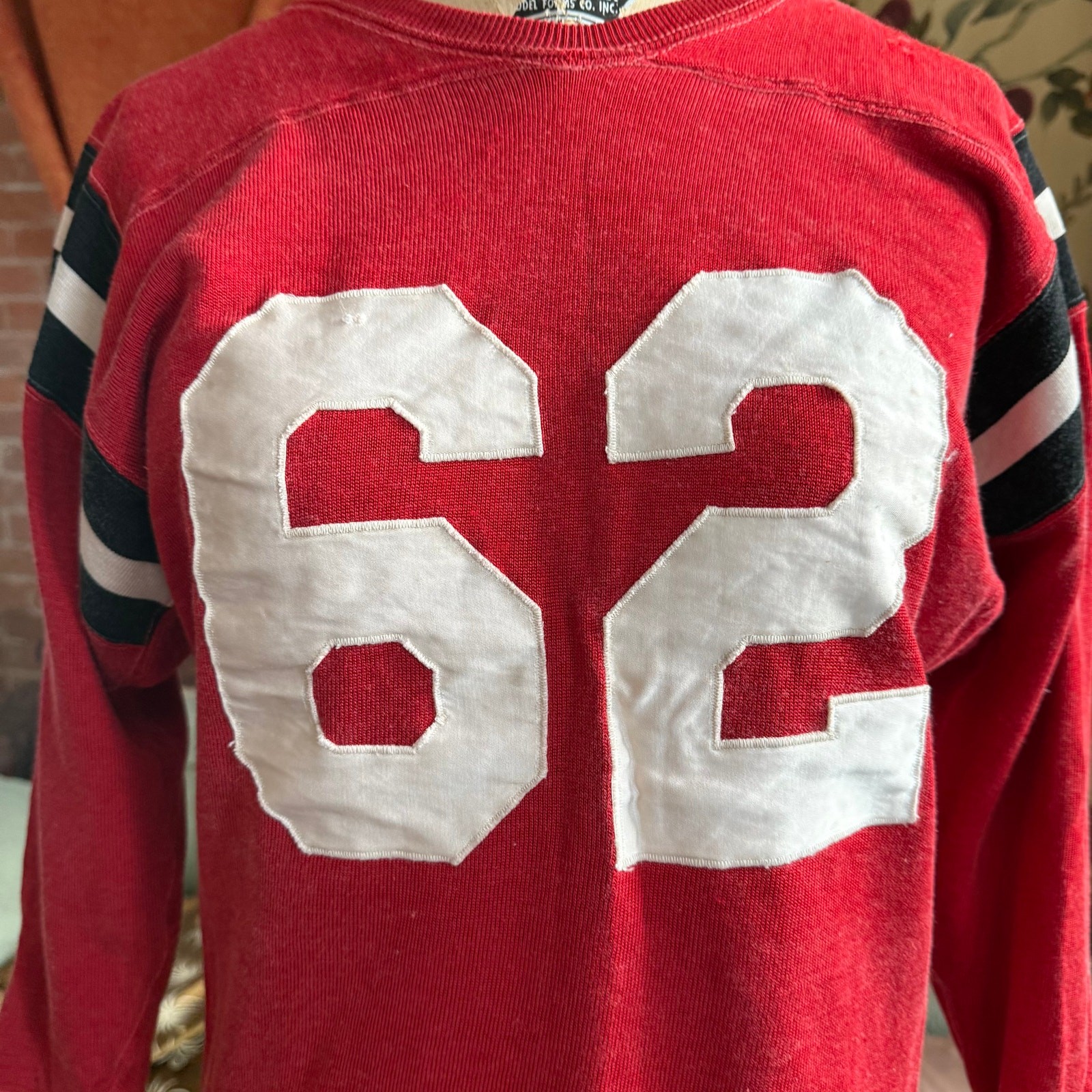 Authentic 1950s Spanjian Pasadena Heavy Cotton Knit Football Jersey Size 42