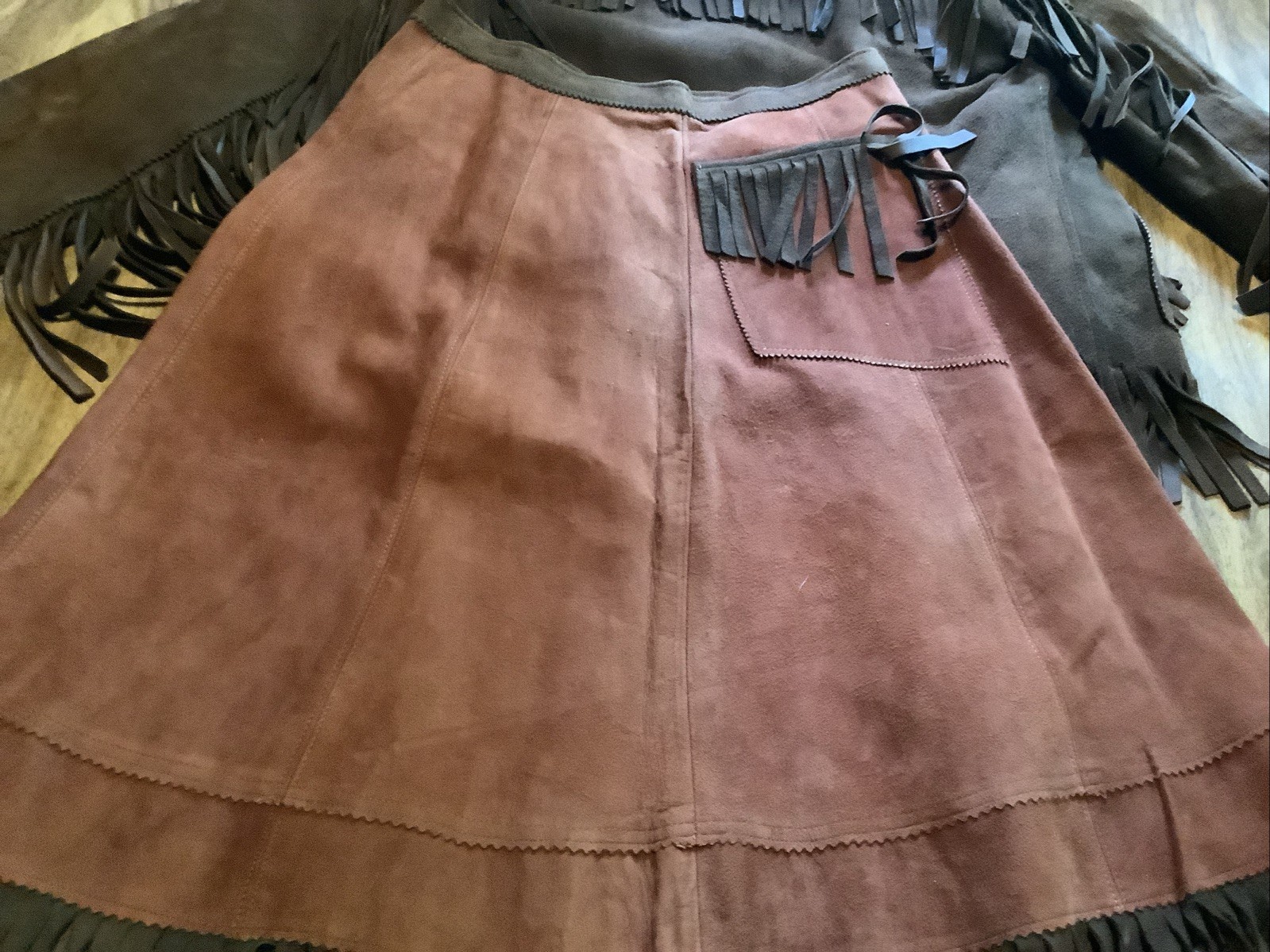 Western Jacket And Skirt Ranch Wear Suede Fringe Sz S