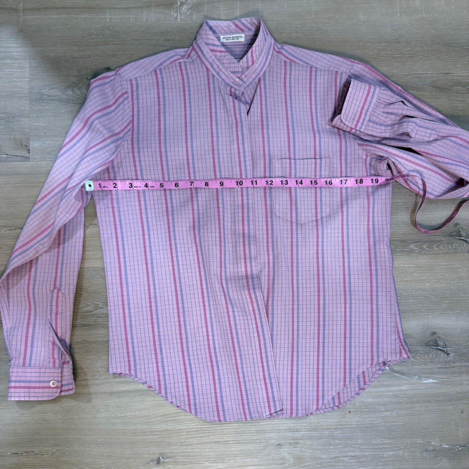 Vintage Peter Ashley Plaid Blouse | Mandarin Collar Academia Teacher Core