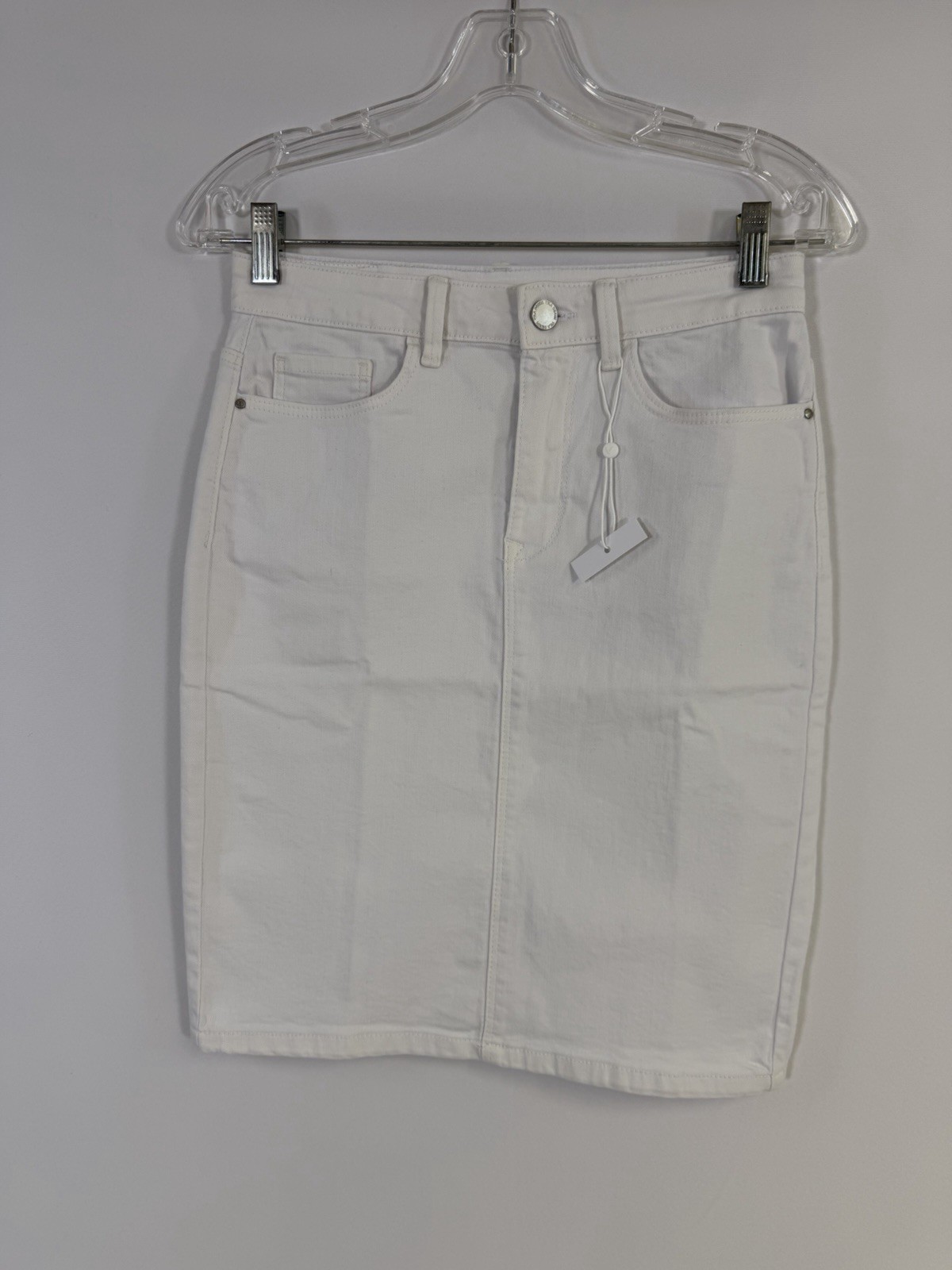 Vila White Denim Skirt Sz S NWT Capsule Closet Staple Casual Preppy Coastal Boho