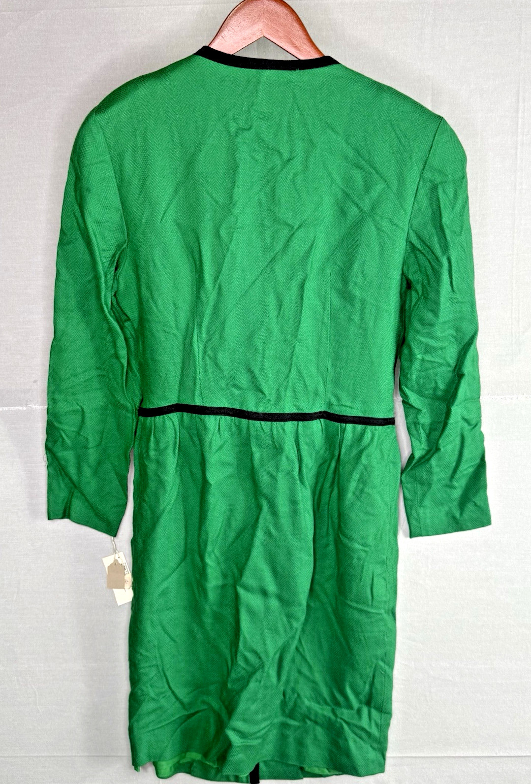 Vintage 1980s – Yves Cossette Depeche Mode – Green Button Sheath Dress Size 8