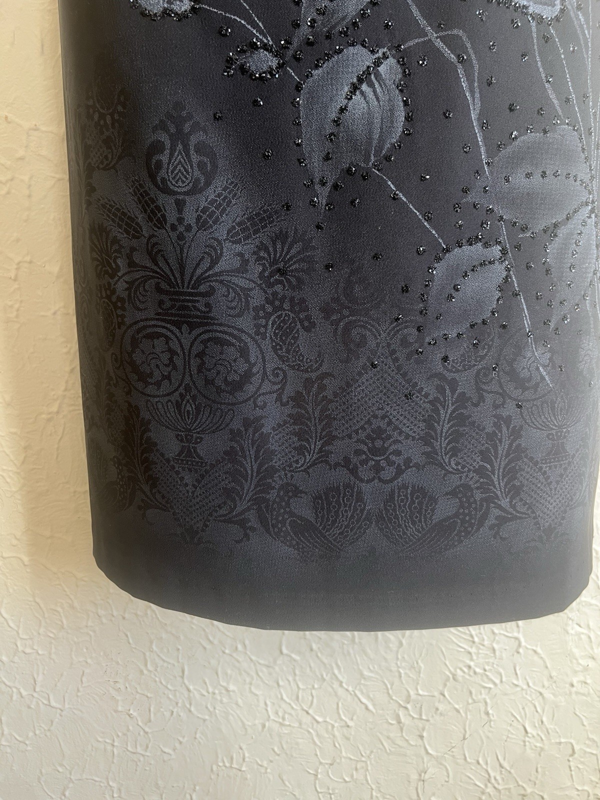 Vintage CDC Black Rose dress embellished square neck size 8 Y2K Grunge Goth