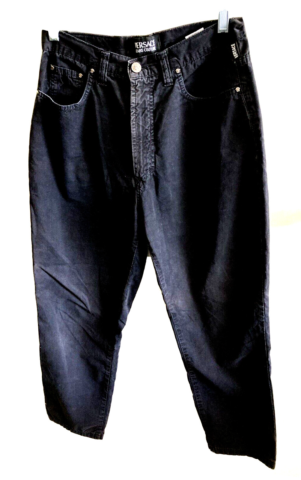 Vintage Gianni Versace Jeans Couture Women’s Pants Size S Black Medusa Adorned
