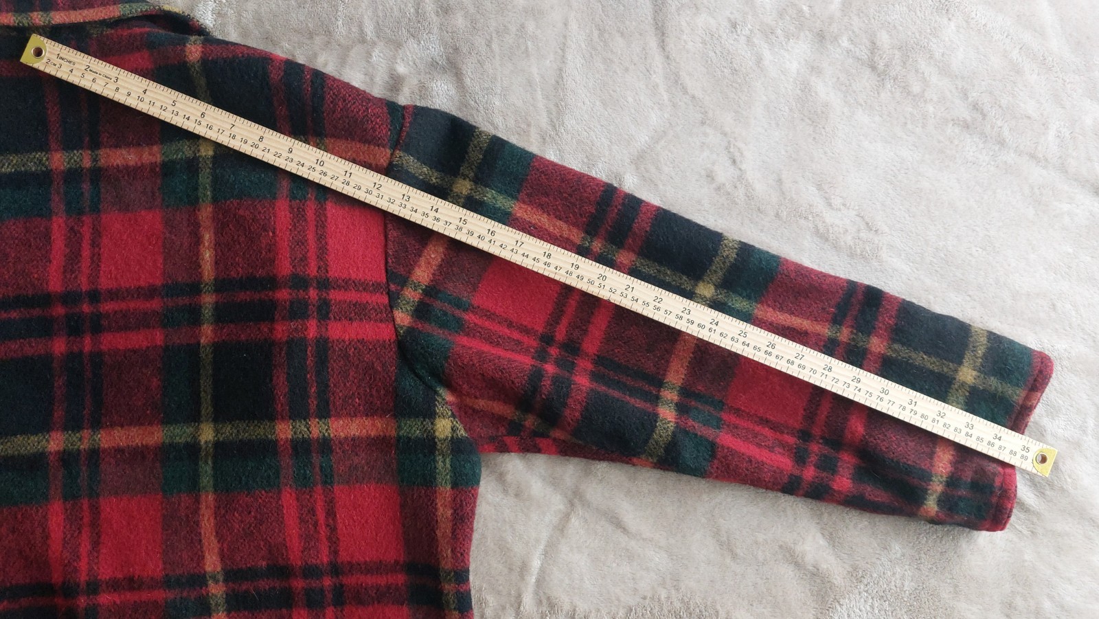 Vtg French Country Express Women’s Tartan Plaid ILGWU USA Wool Blend Coat | L