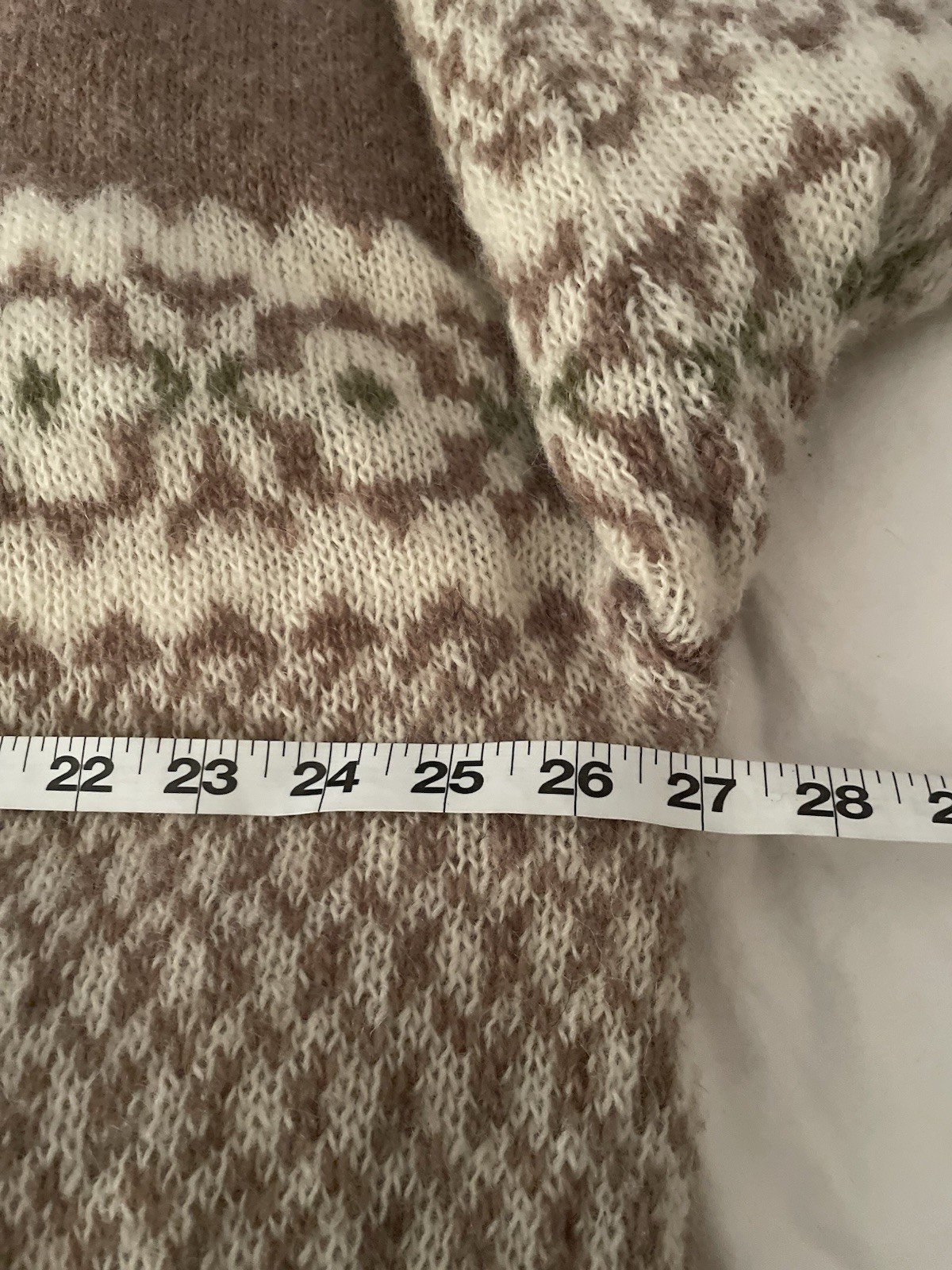 Vintage Tundra 100% Pure Virgin Wool Zip Sweater- Women’s XL- Taupe Fair Isle