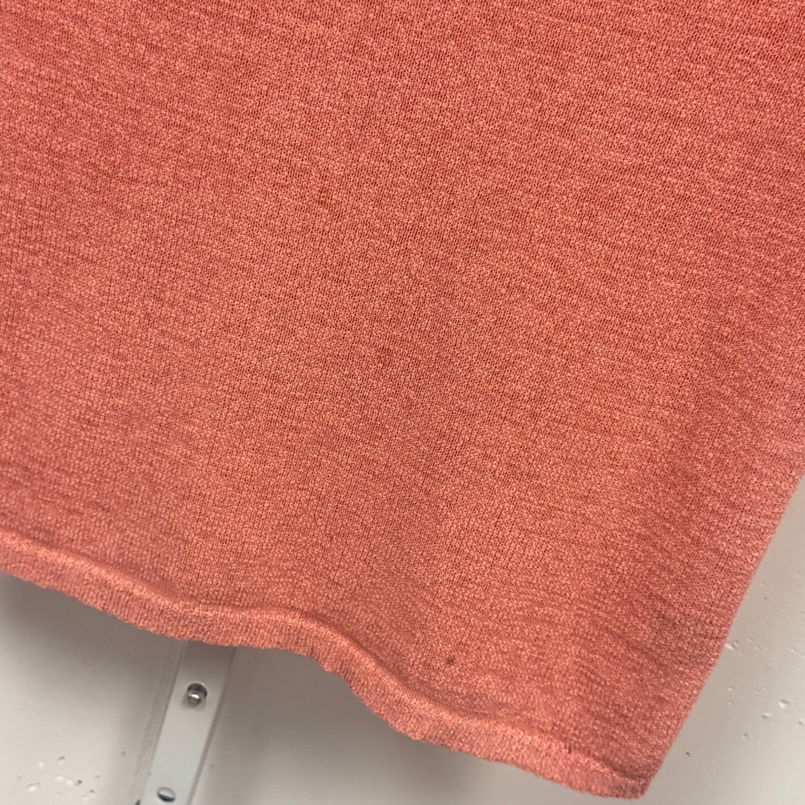Vintage DKNY Coral Peach Knit Scoop Neck Short Sleeve Top T-shirt Size Large Y2K