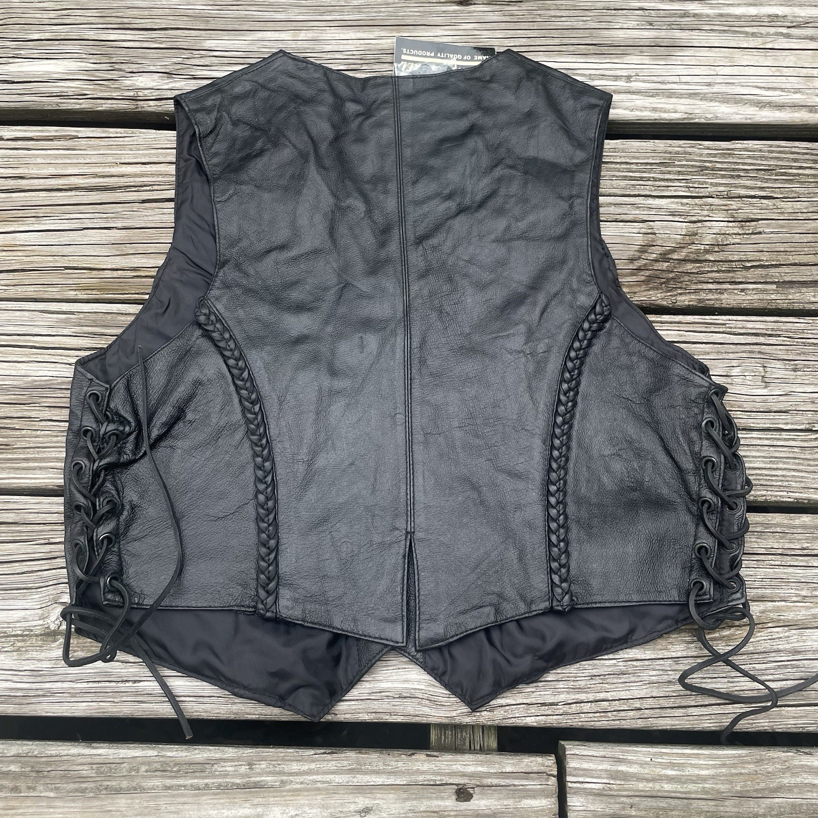 Vtg Leather Biker’s Dream Apparel Vest Biker Glam Rock Goth Grunge XL NEW