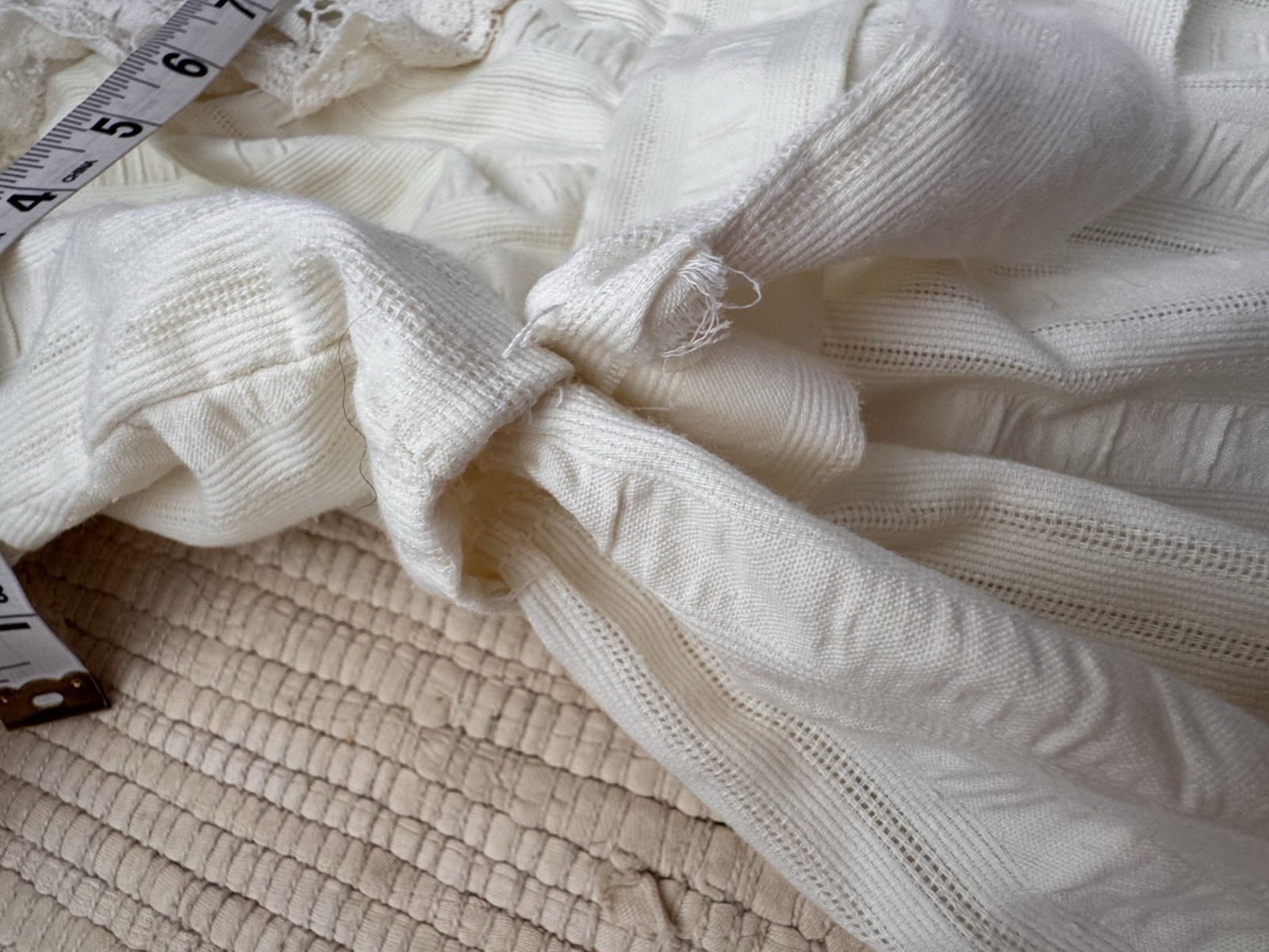 Vintage 70s Prairie Maxi Dress Cream Lace Edwardian Revival Embroidered Rose XS