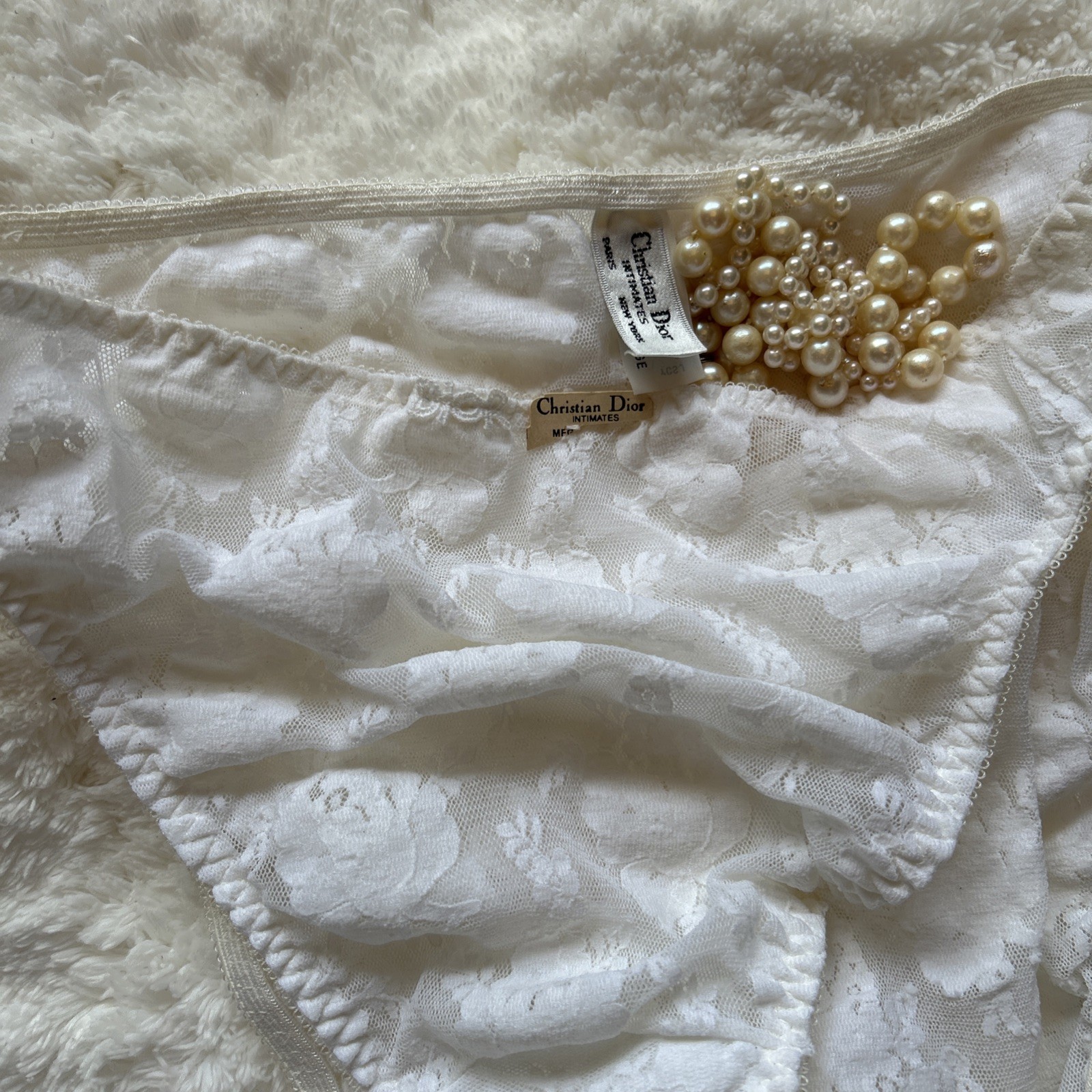NOS Christian Dior Vintage Lace Bra & Panty Set floral lace price drop $249 VTG