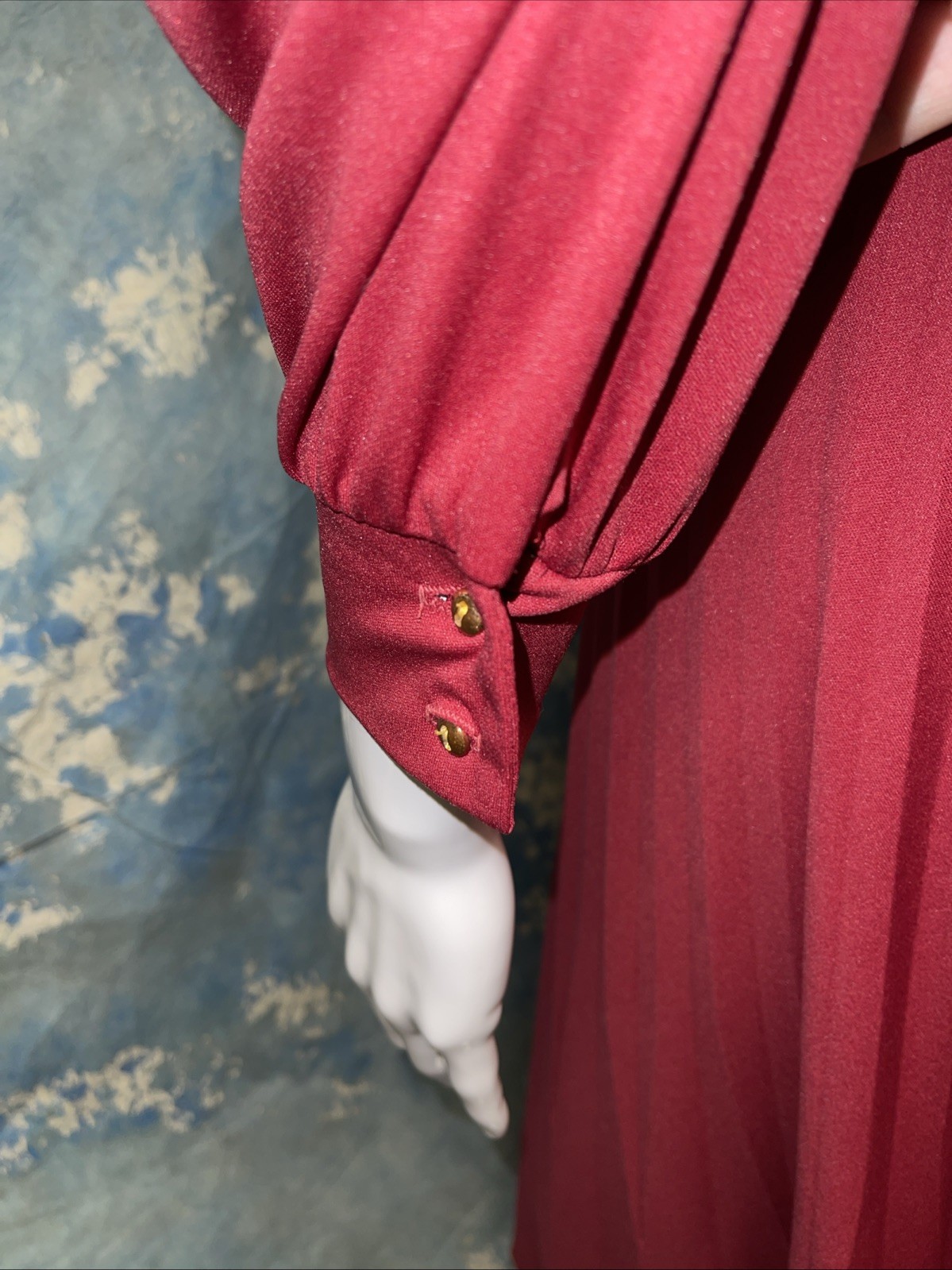 Vintage 1970s Red Polyester Disco Dress Happenings 38C 32W 54H