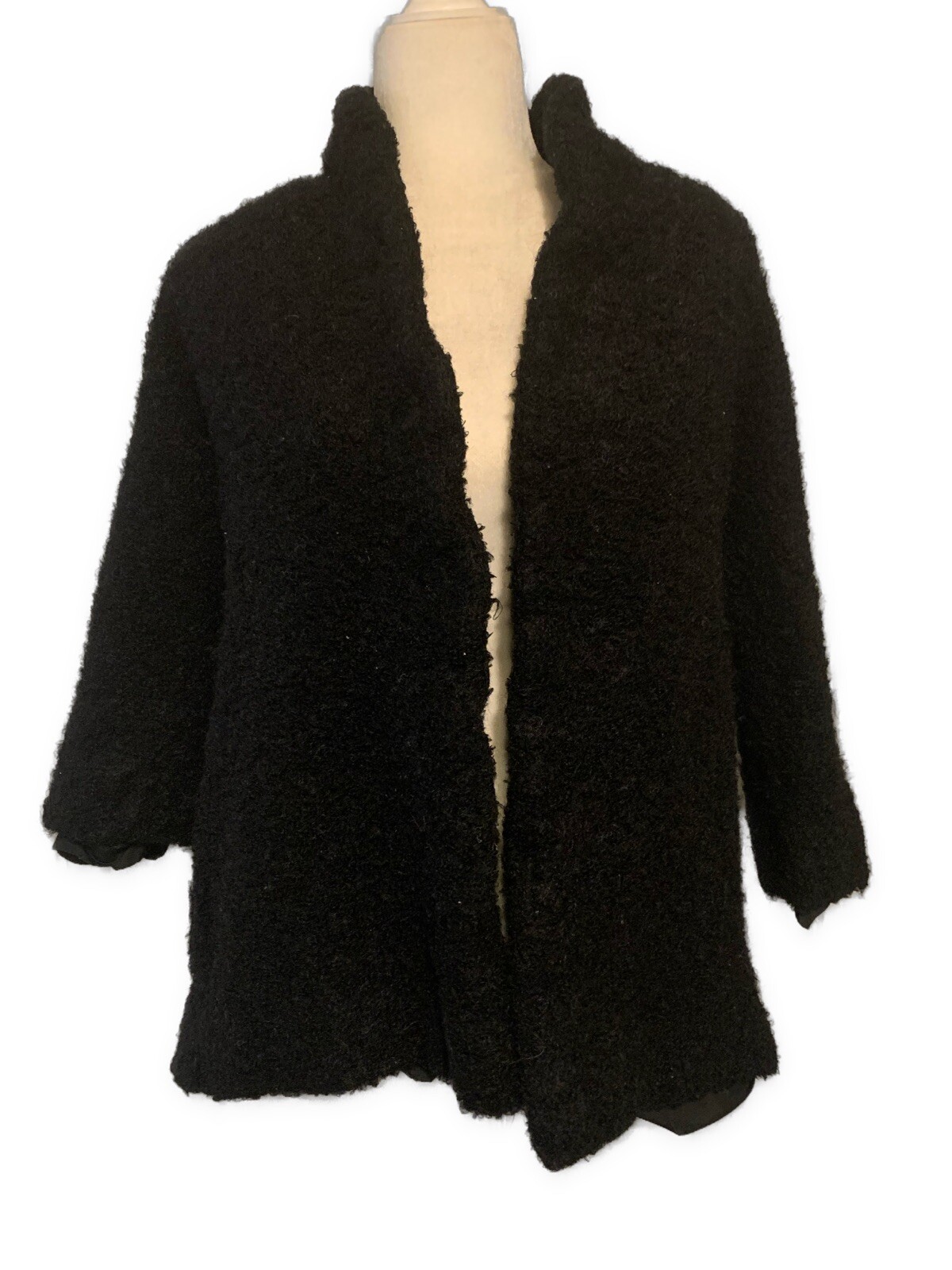 Forstmann Vintage Winter Solid Black Wool Long Sleeve Jacket Cost Small