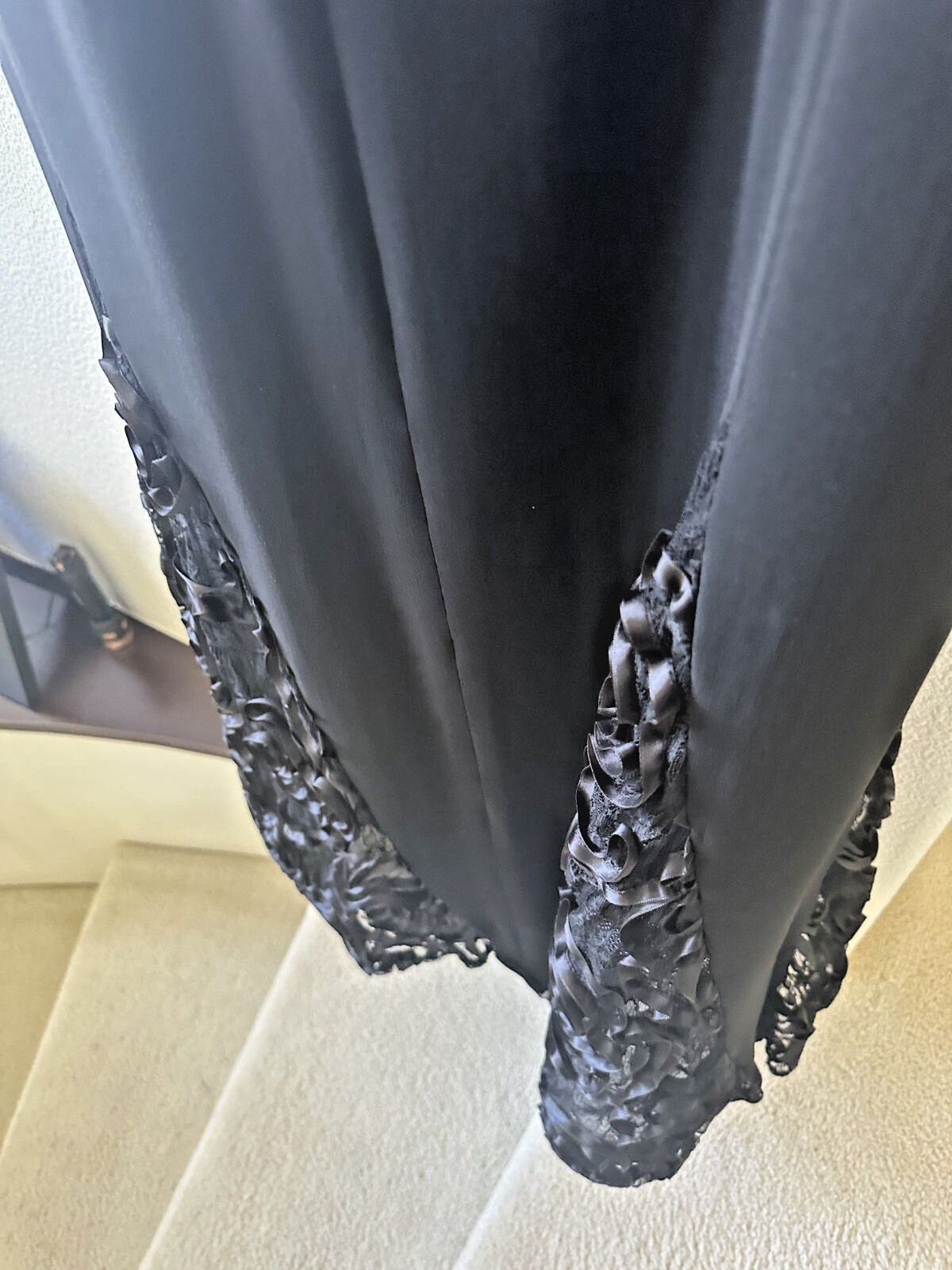 Vintage Peter Keppler Black Prom Dress custom made- Prob US size 4-6