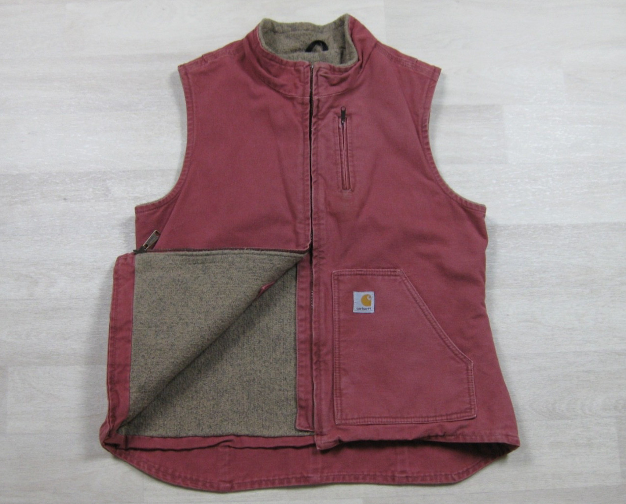 Vintage Y2K Carhartt Sherpa Lined Vest Women’s (L) WV001 VRS Rose Workwear
