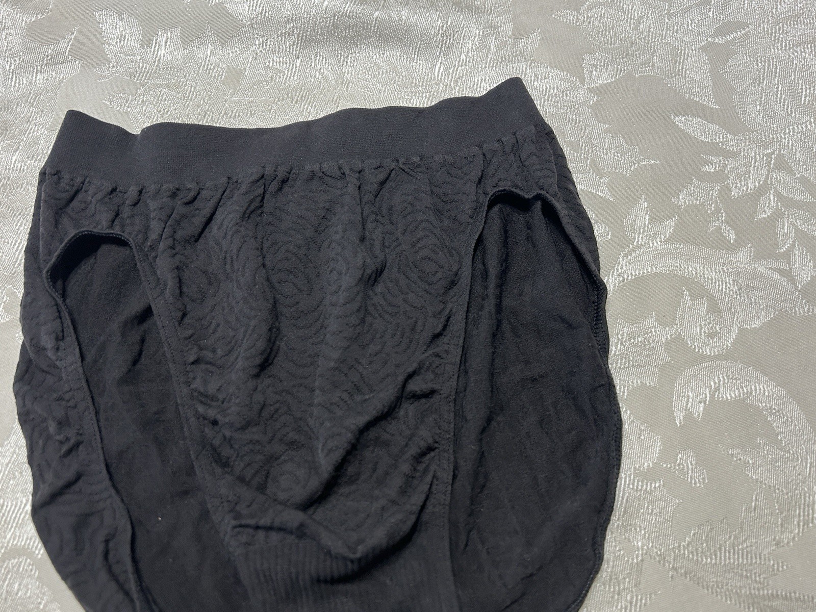 NWT Vtg BALI 2503 Patterned Wide Waistband Hi-Cut Sz 8/9 Black Panties #403