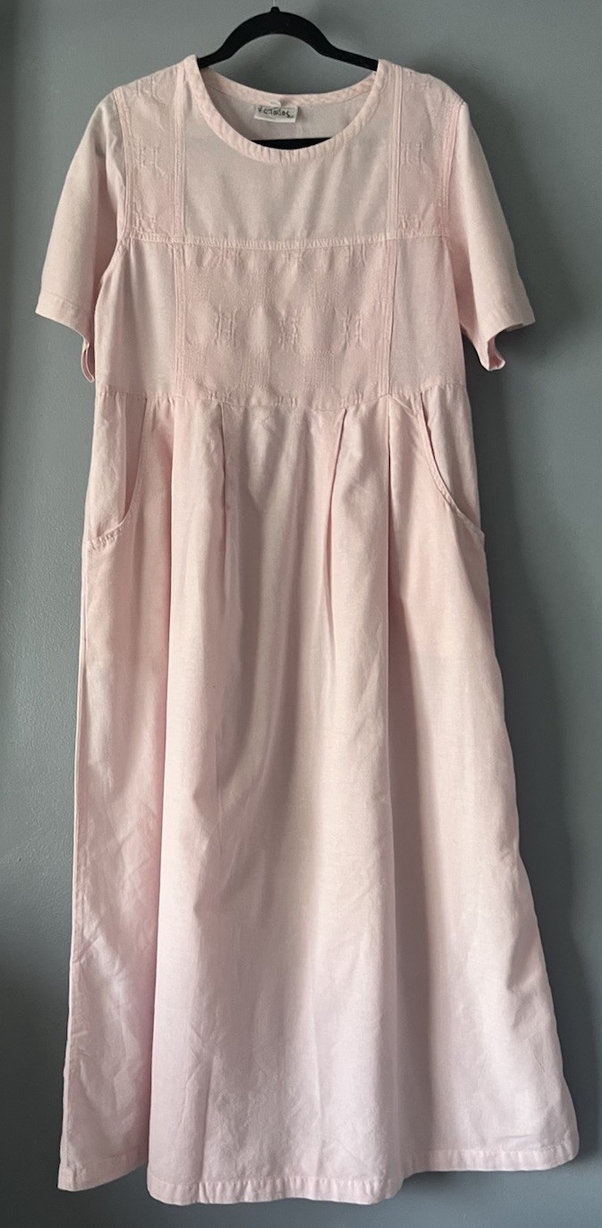 VC Torias All Motifs 1996 Vintage Dress Pink Cotton S
